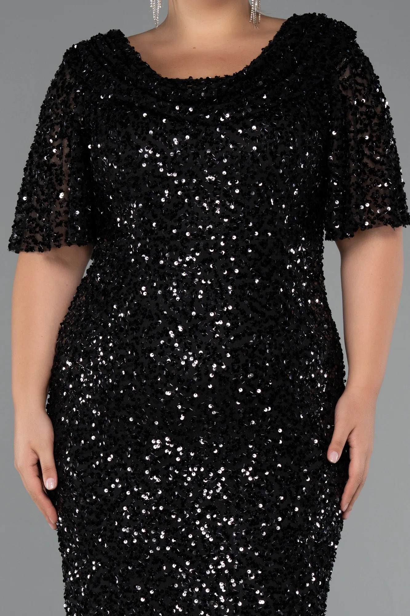 Black-Long Formal Plus Size Dress ABU5318