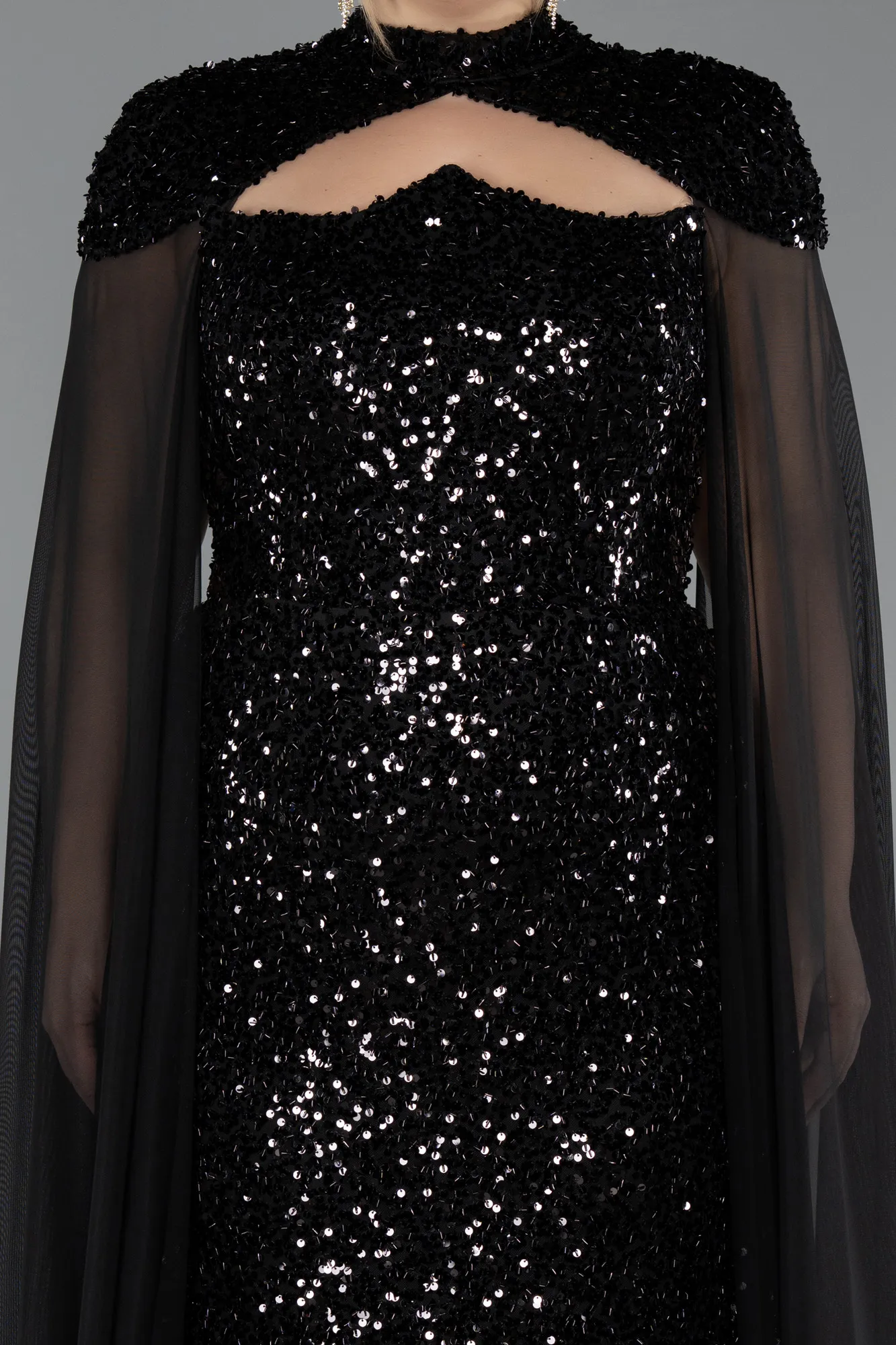 Black-Long Formal Plus Size Dress ABU5494