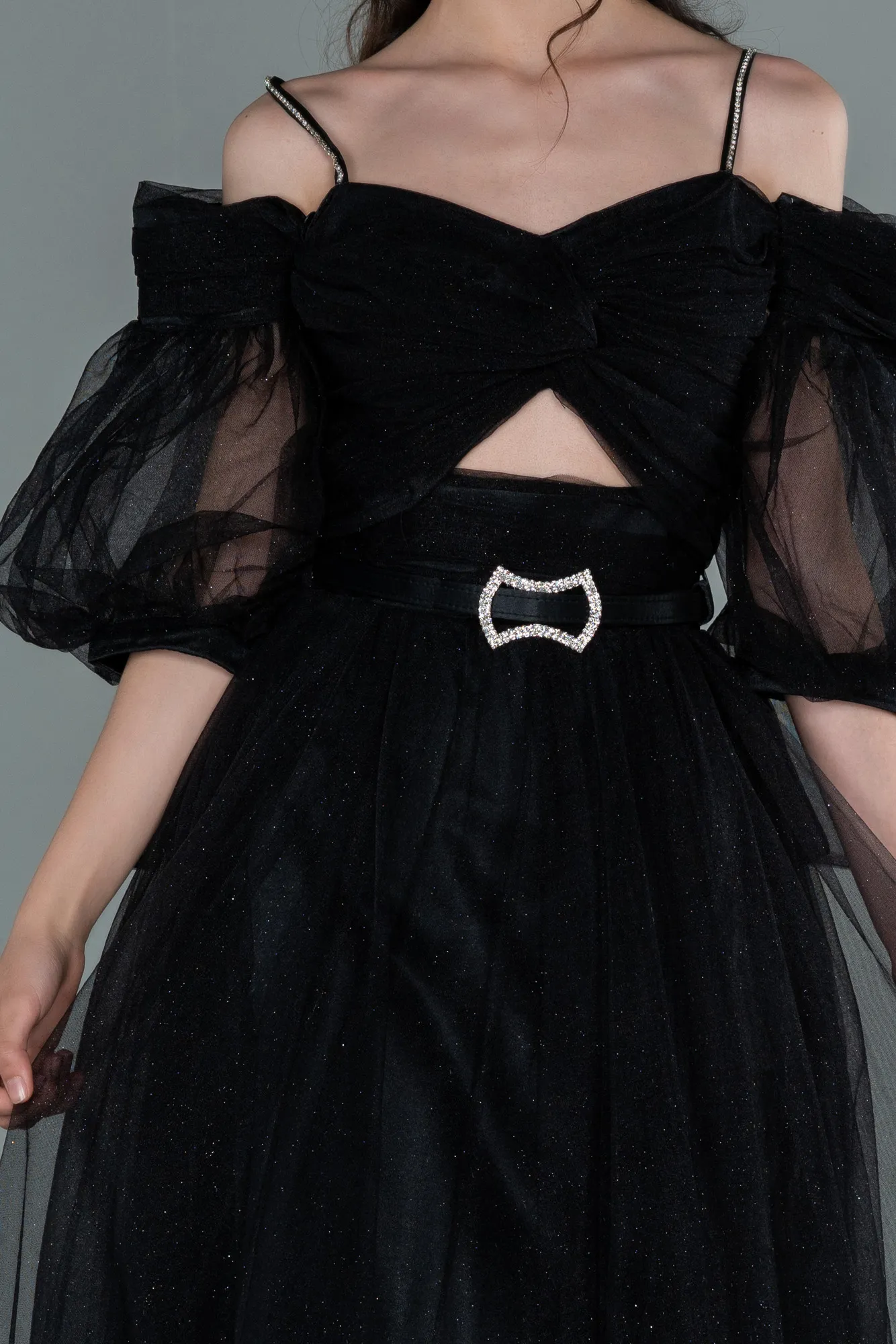 Black-Long Girl Dress ABU2451