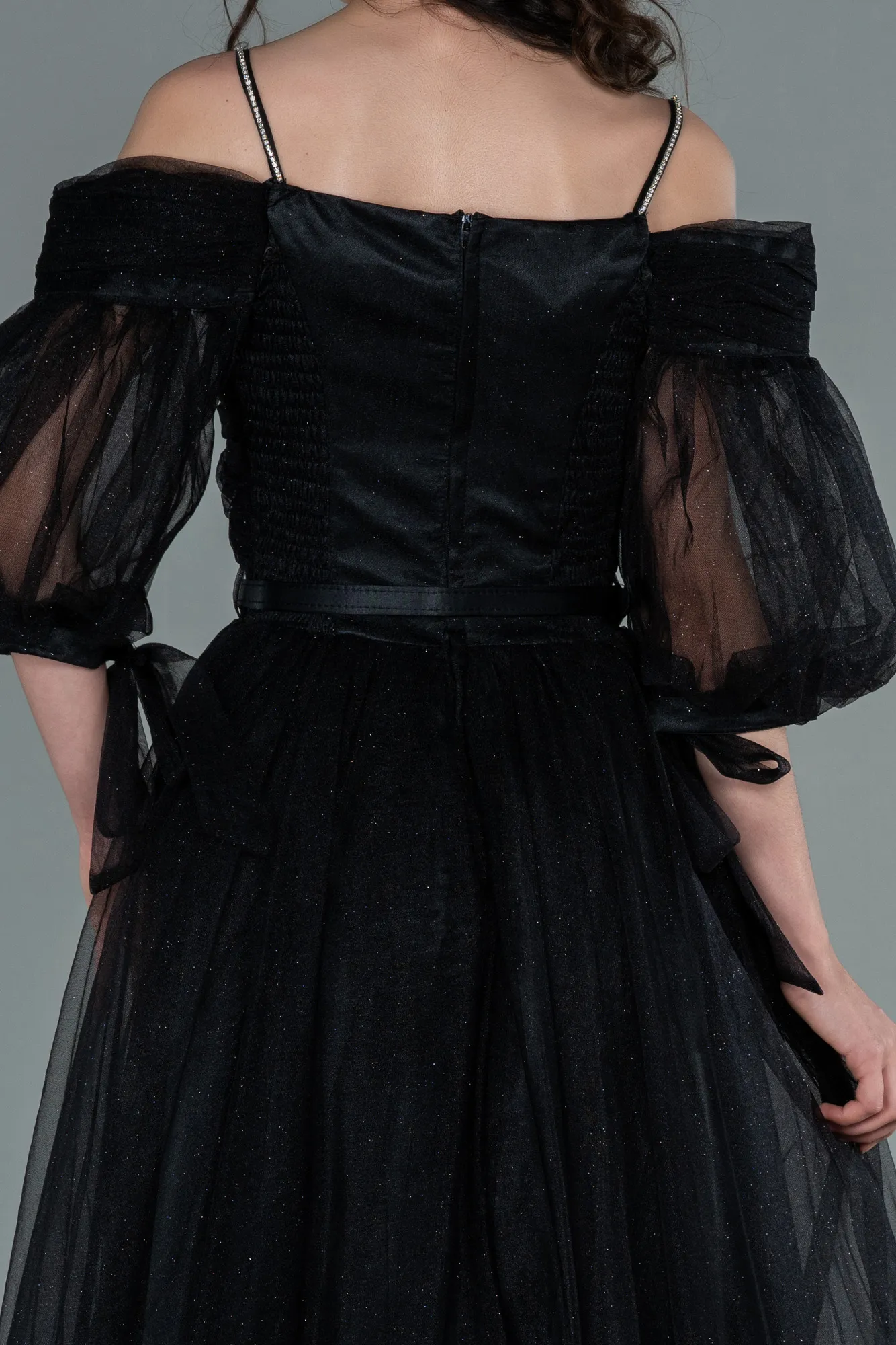 Black-Long Girl Dress ABU2451