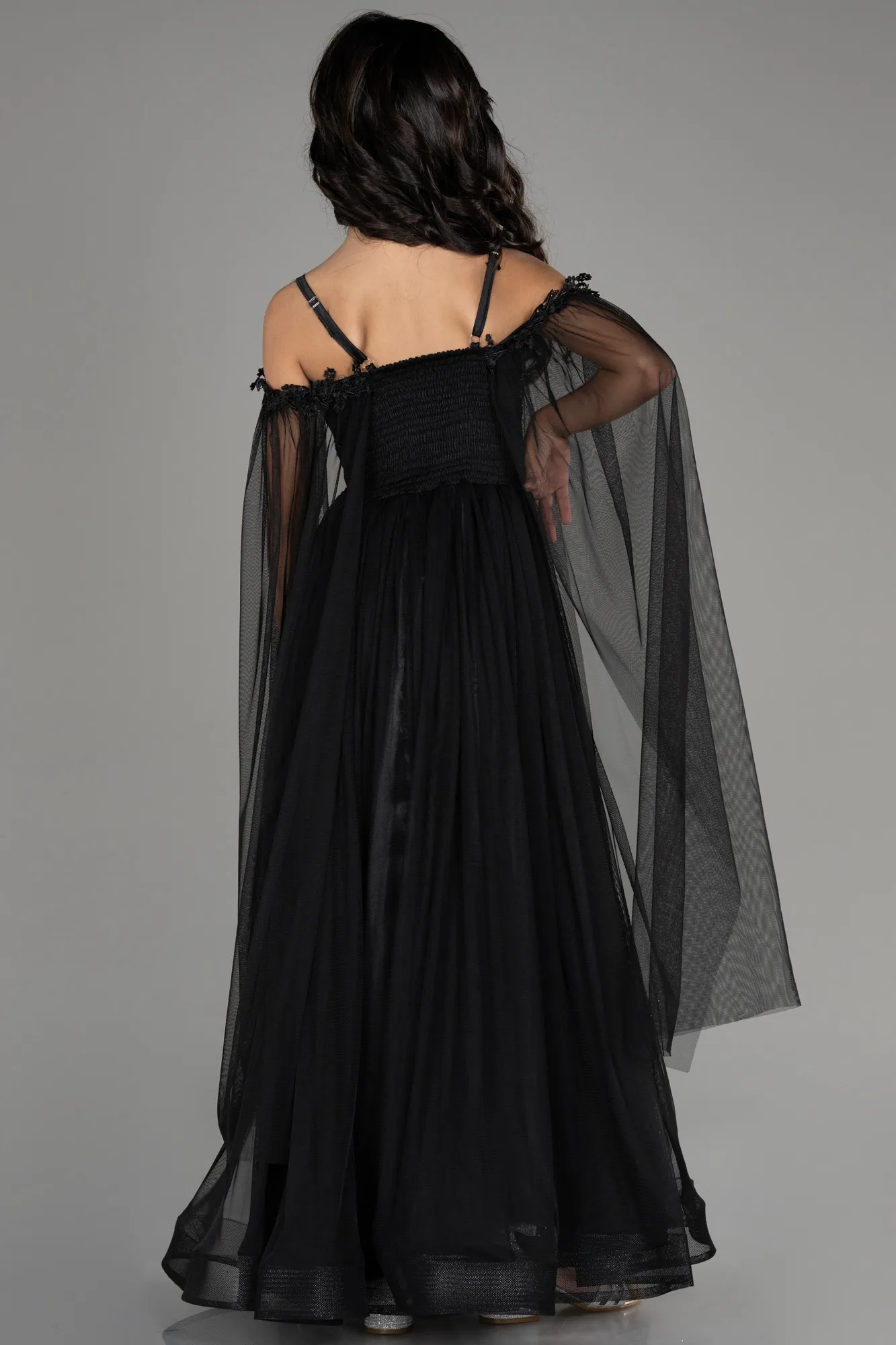 Black-Long Girl Dress ABU3029