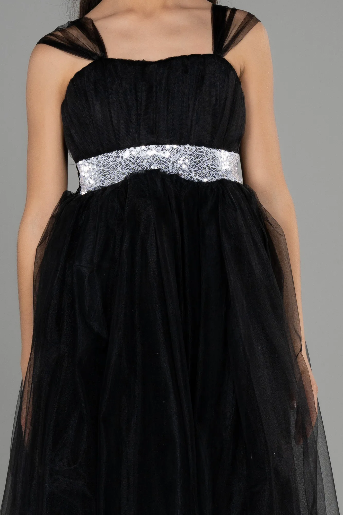 Black-Long Girl Dress ABU3031