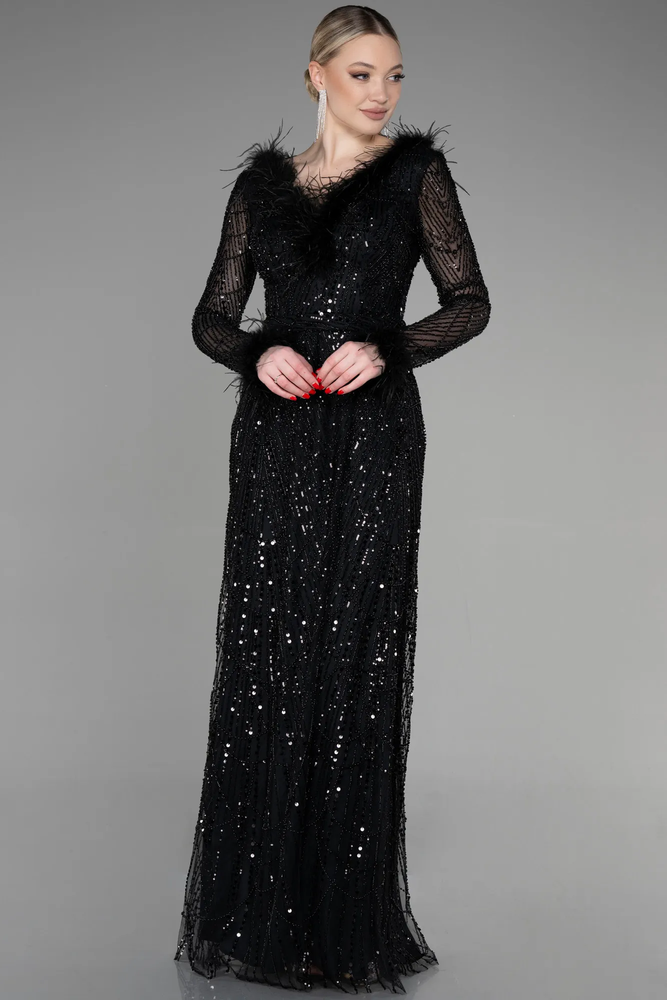Black-Long Haute Couture Dress ABU3580