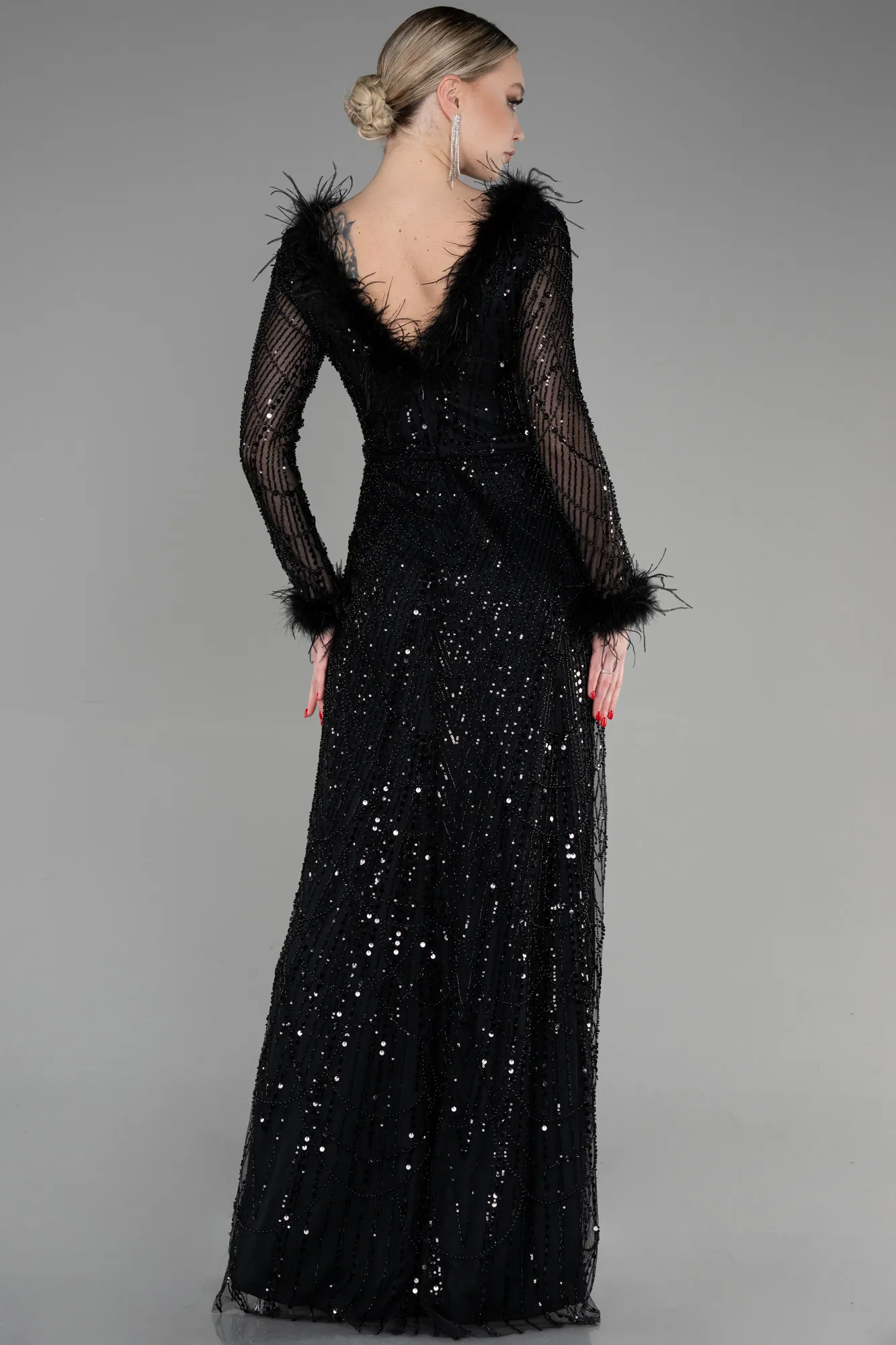 Black-Long Haute Couture Dress ABU3580