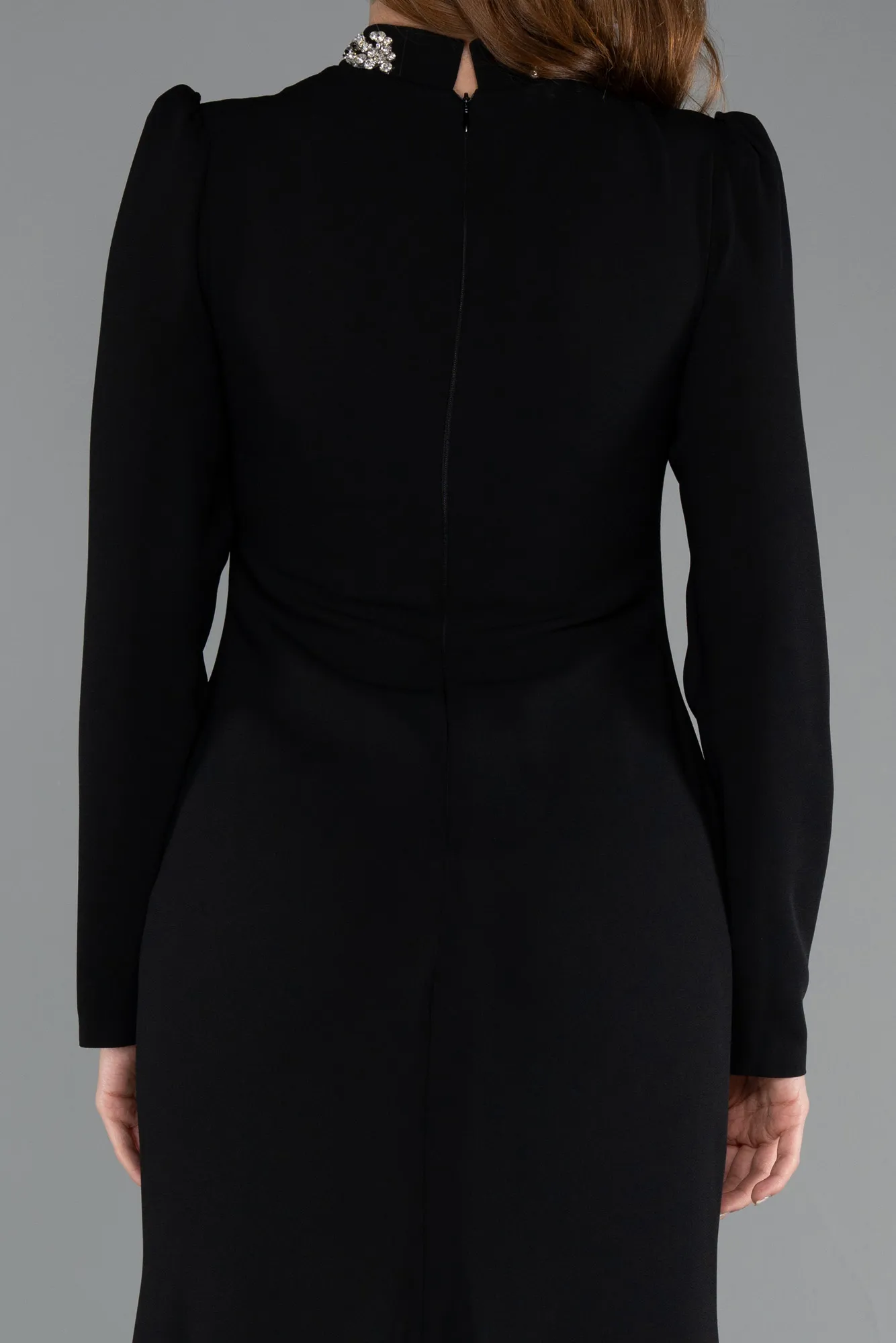 Black-Long Hijab Dress ABU5393