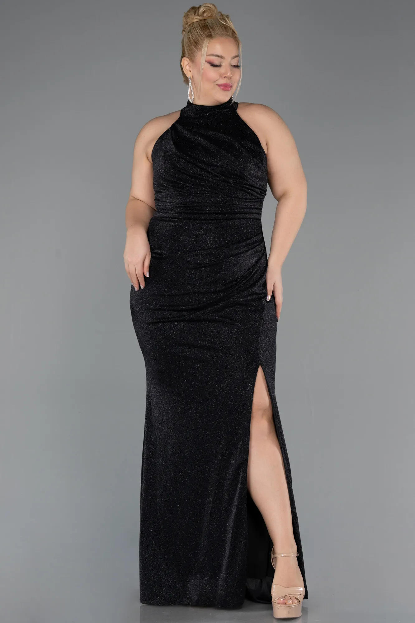 Black-Long Large Size Dress ABU5427