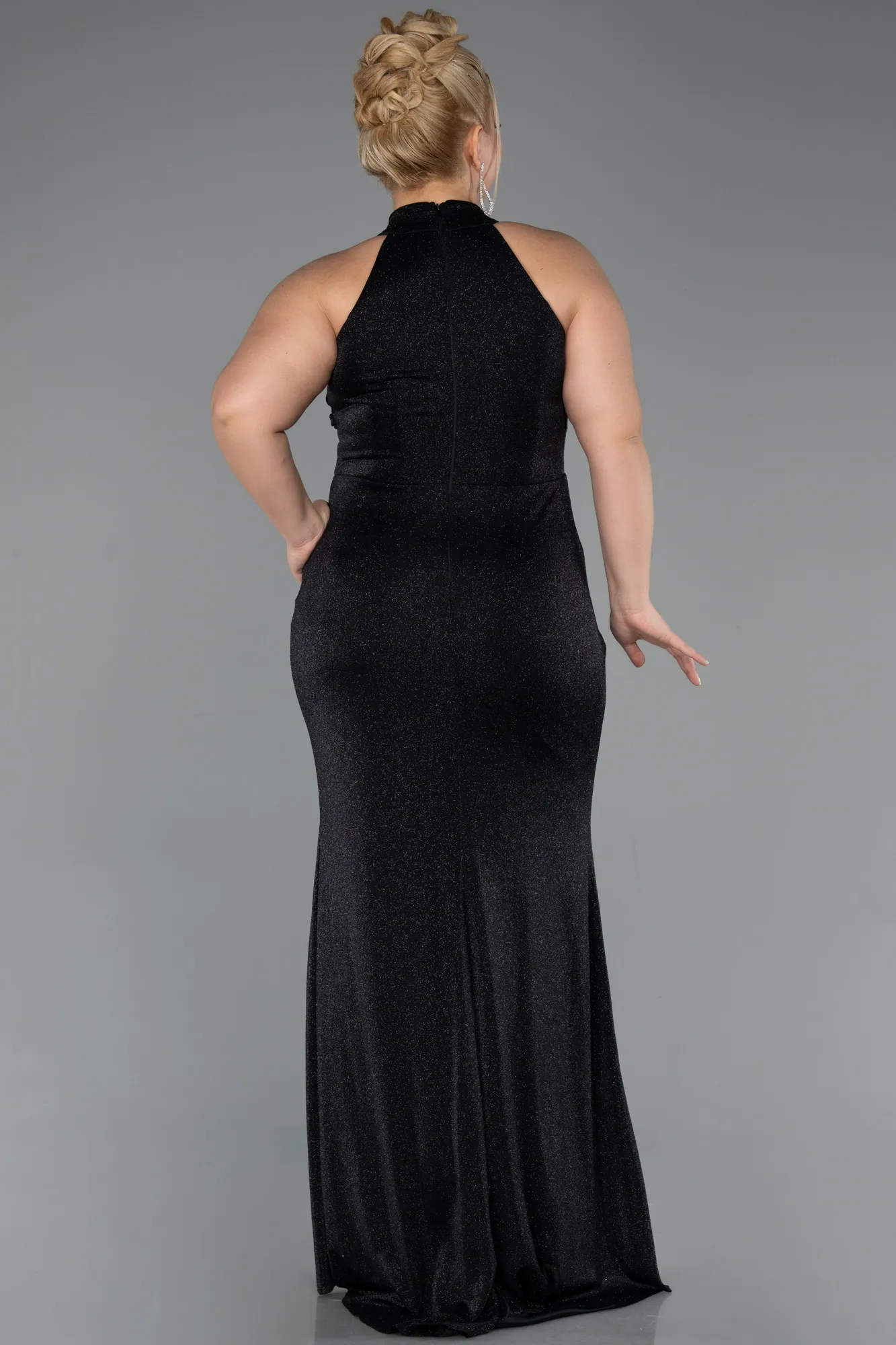 Black-Long Large Size Dress ABU5427