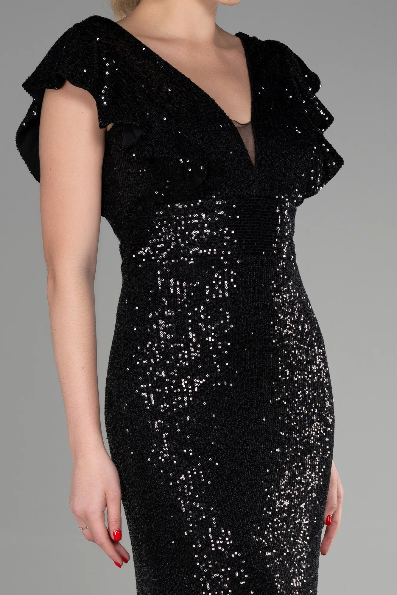 Black-Long Mermaid Evening Dress ABU1481