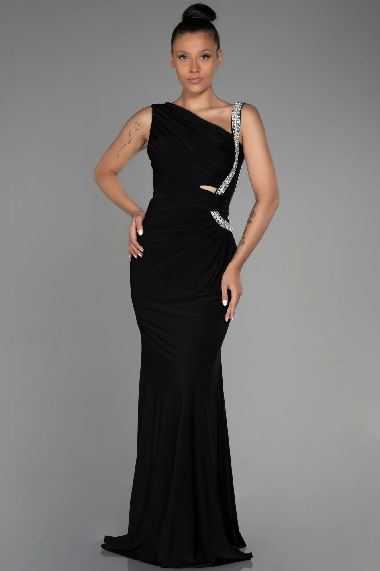 Black-Long Mermaid Evening Dress ABU3206