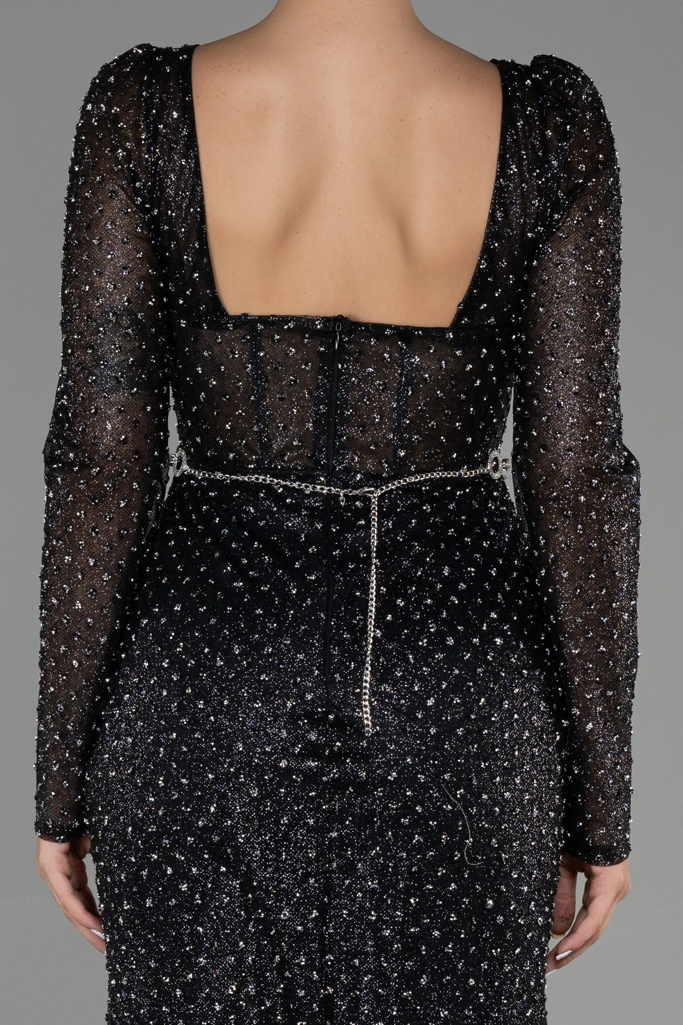 Black-Long Mermaid Evening Dress ABU3305