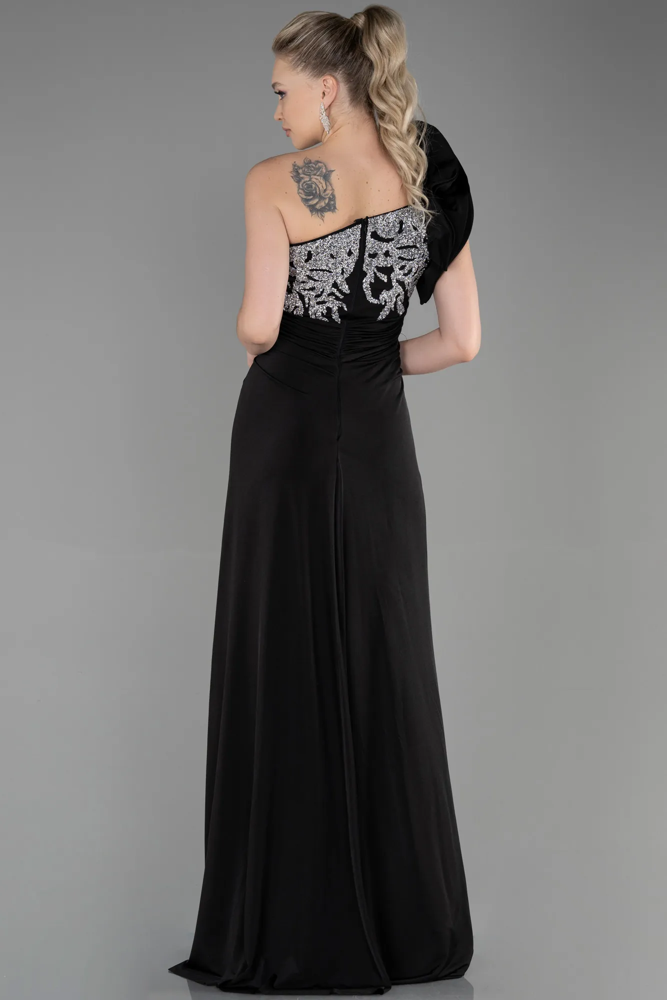 Black-Long Mermaid Evening Dress ABU3349