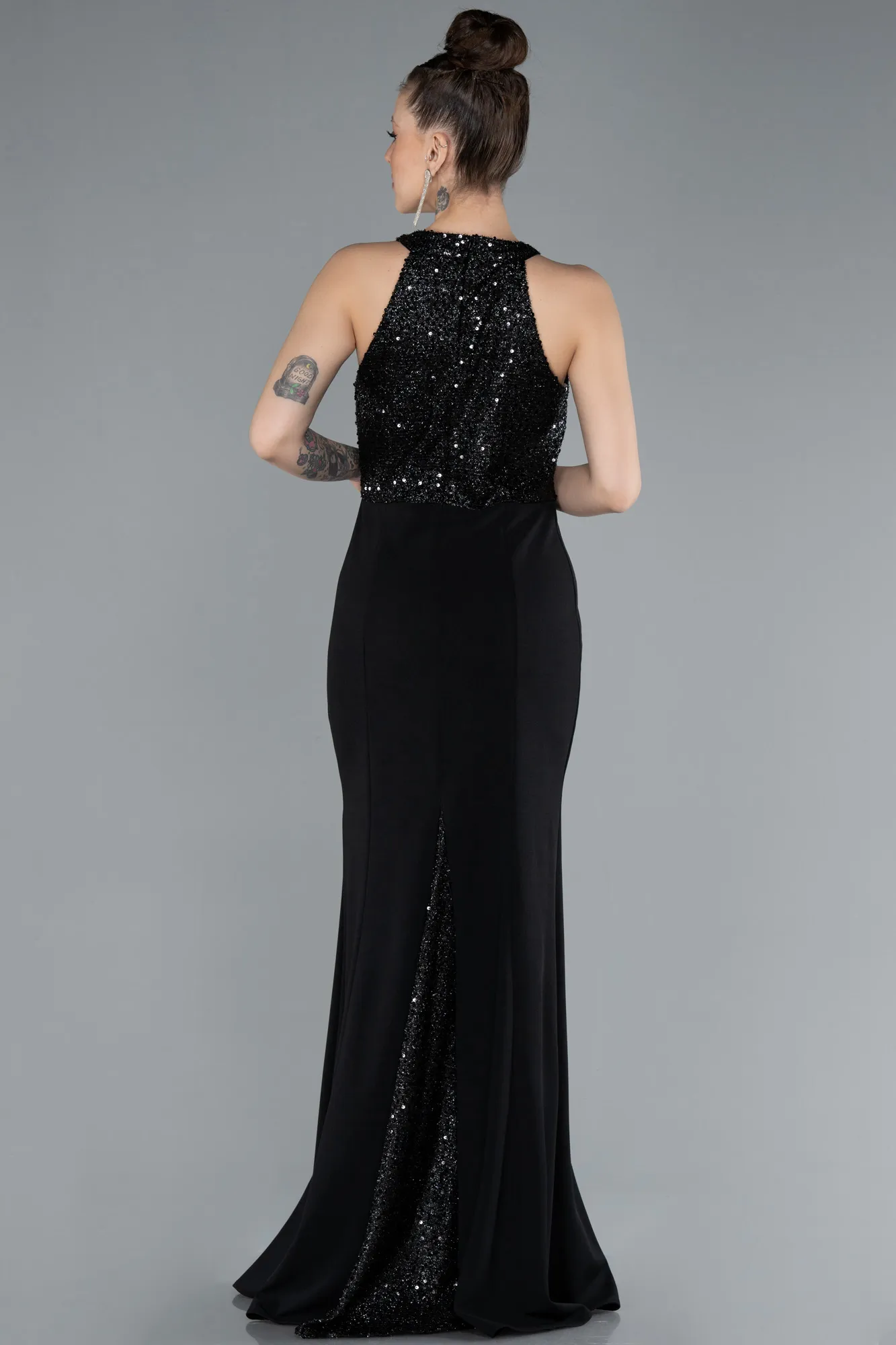 Black-Long Mermaid Evening Dress ABU608