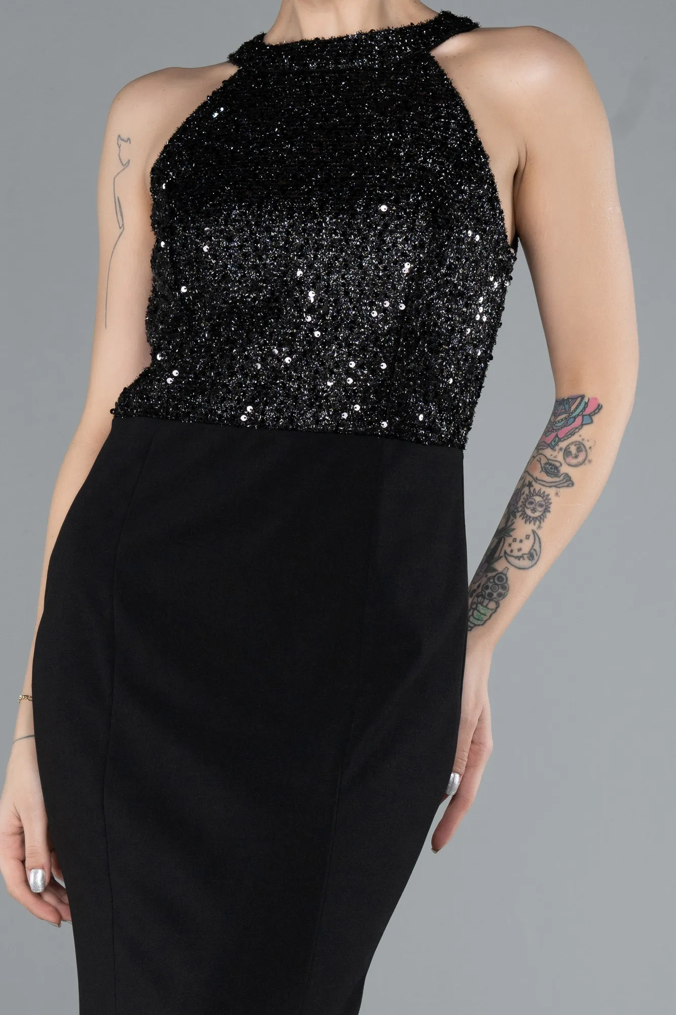 Black-Long Mermaid Evening Dress ABU608