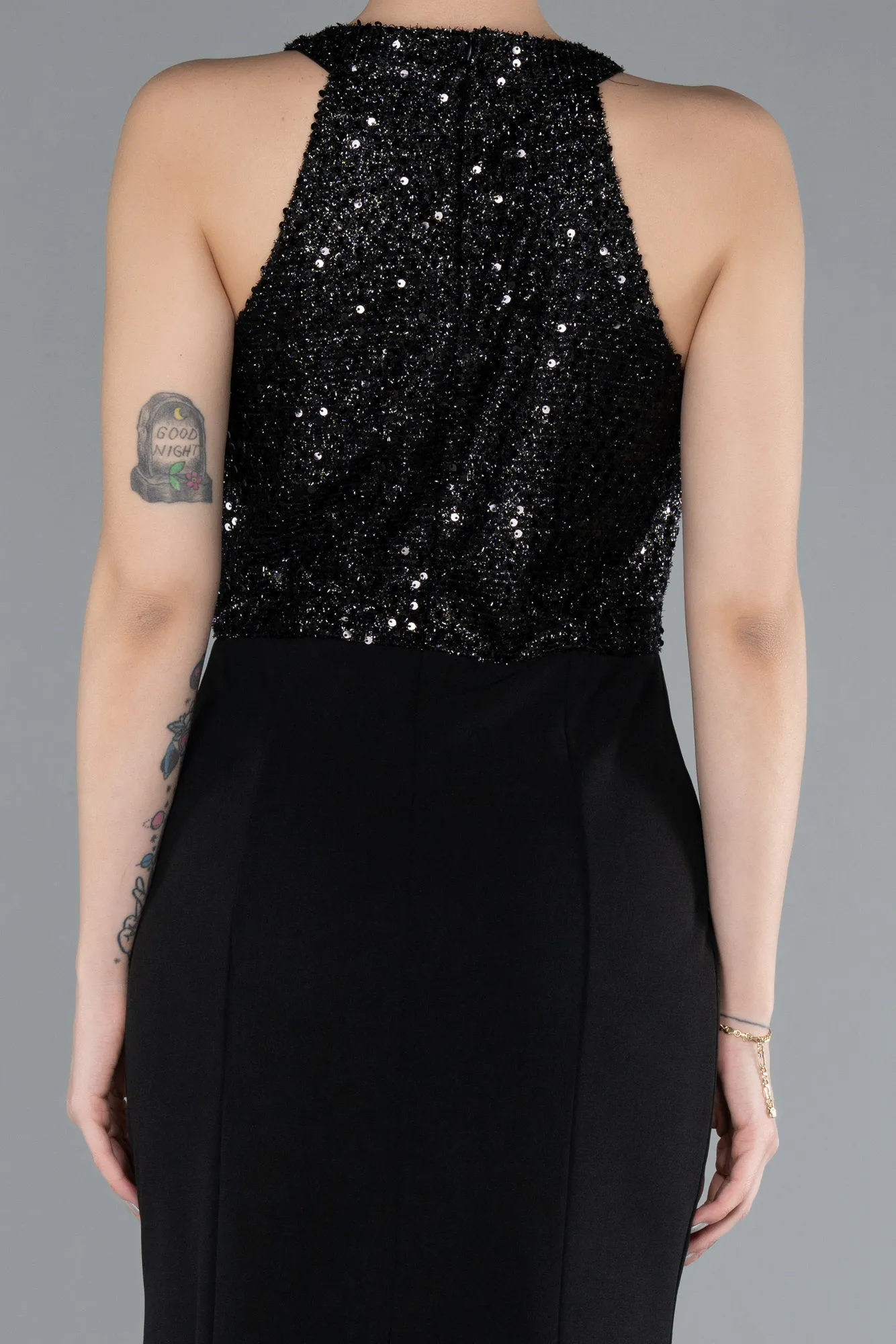 Black-Long Mermaid Evening Dress ABU608