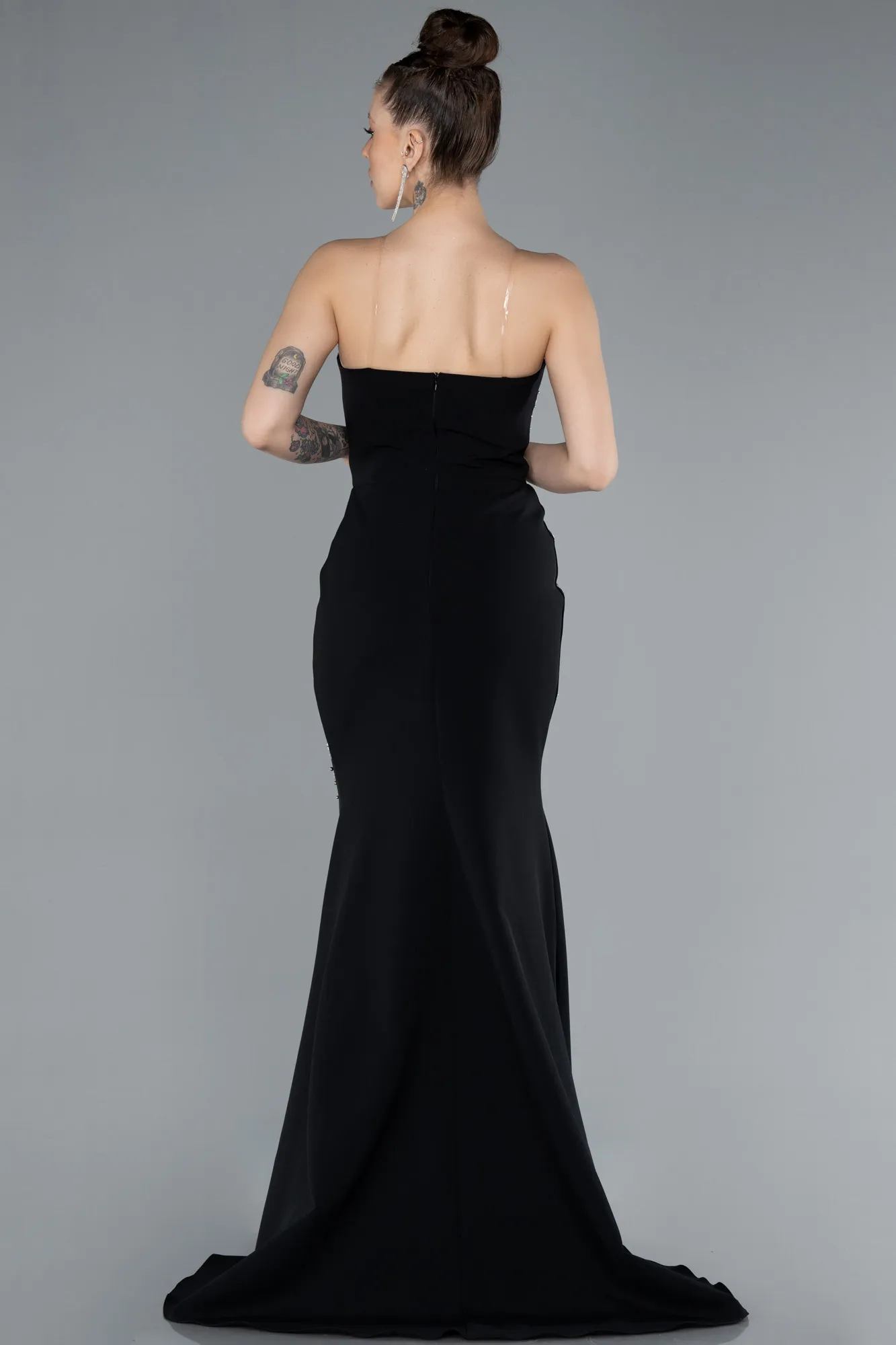 Black-Long Mermaid Evening Gown ABU4656