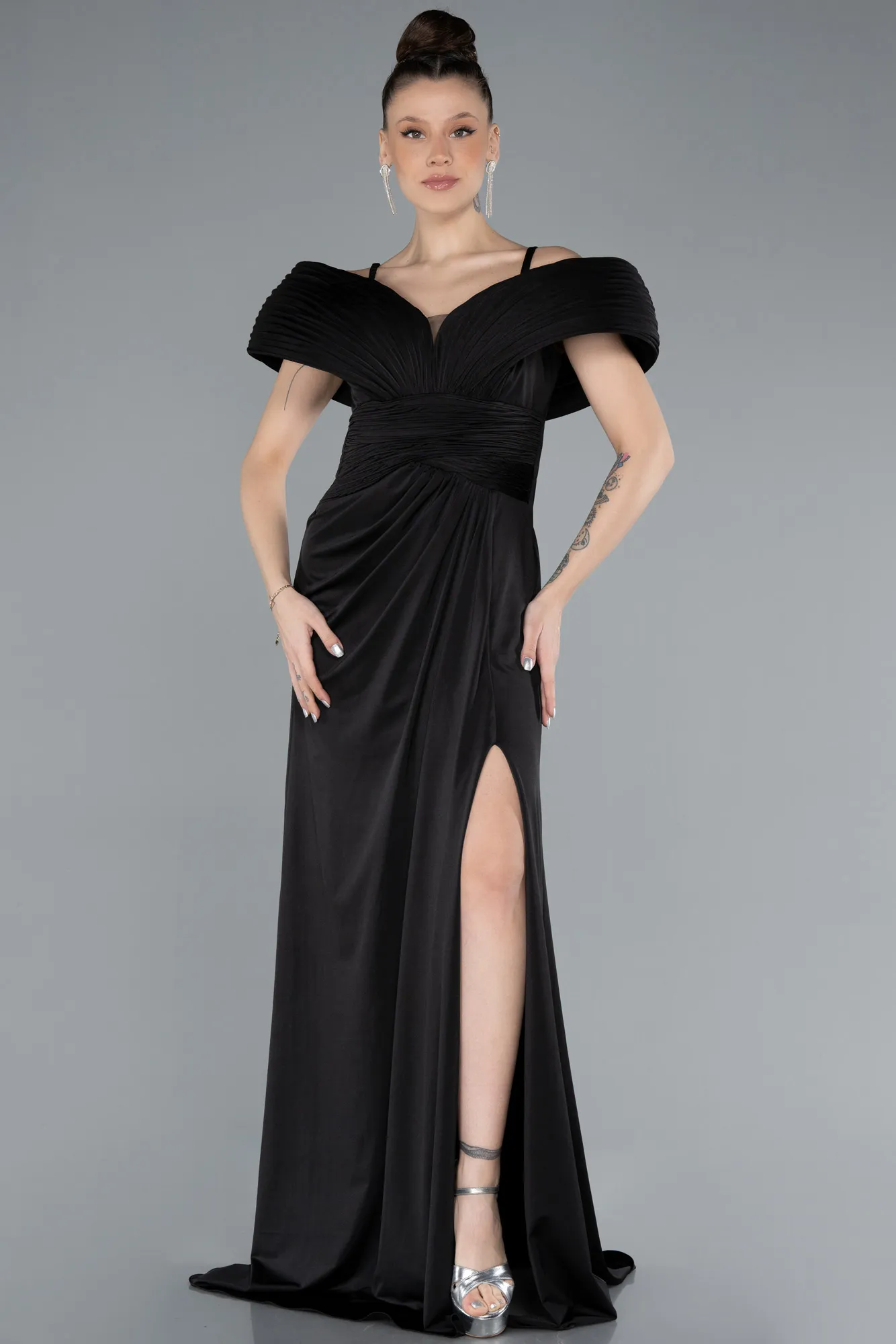 Black-Long Mermaid Evening Gown ABU4664