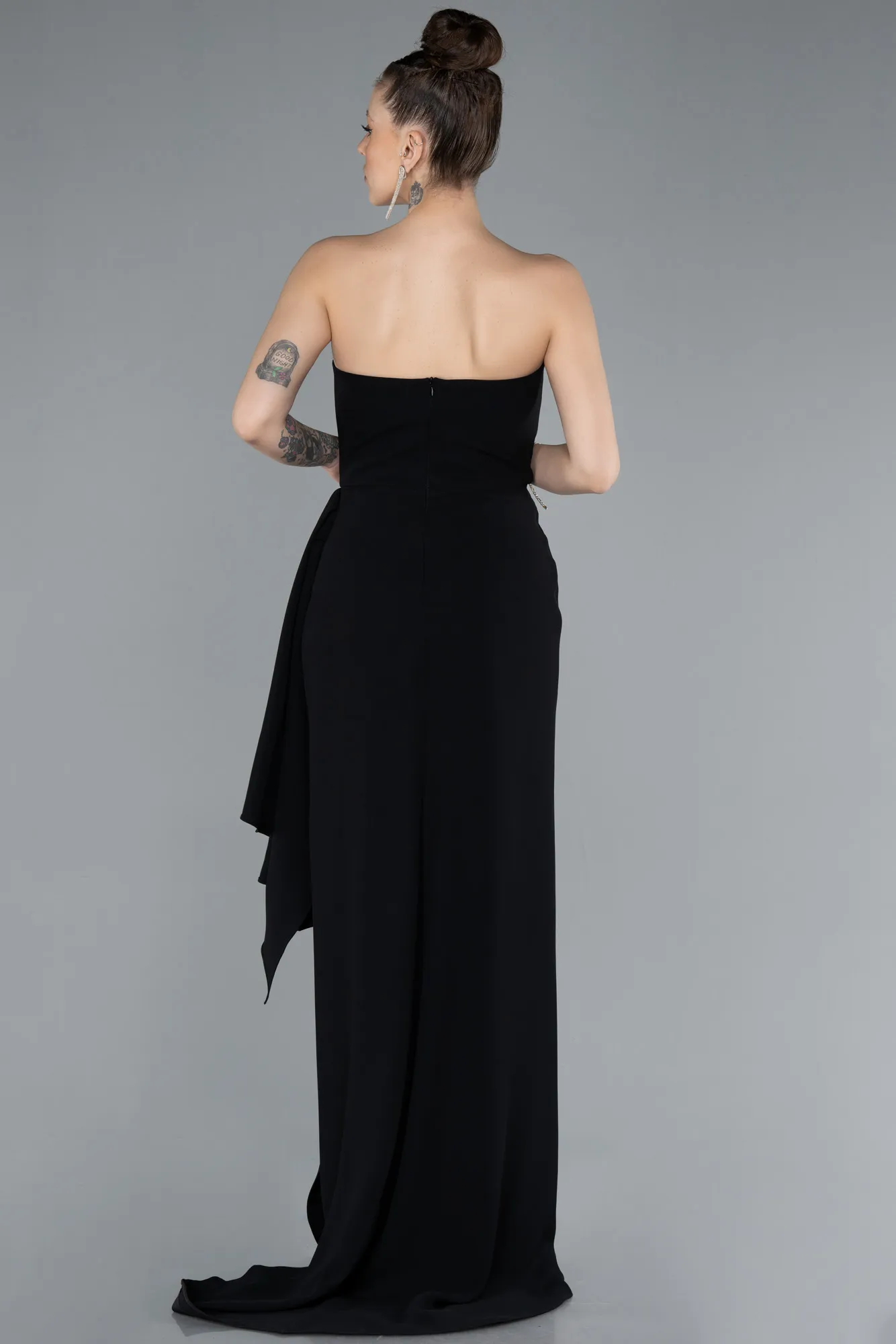 Black-Long Mermaid Evening Gown ABU4666