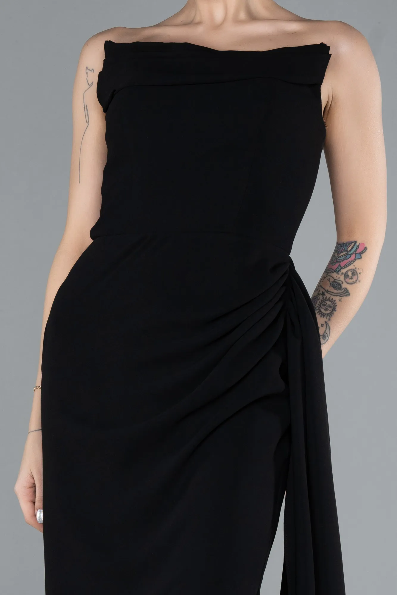 Black-Long Mermaid Evening Gown ABU4666