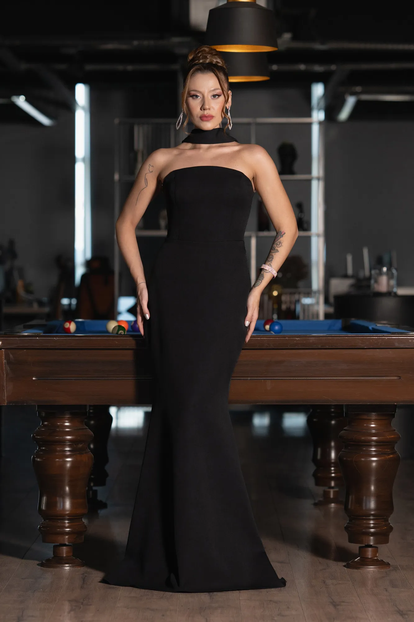 Black-Long Mermaid Evening Gown ABU5282