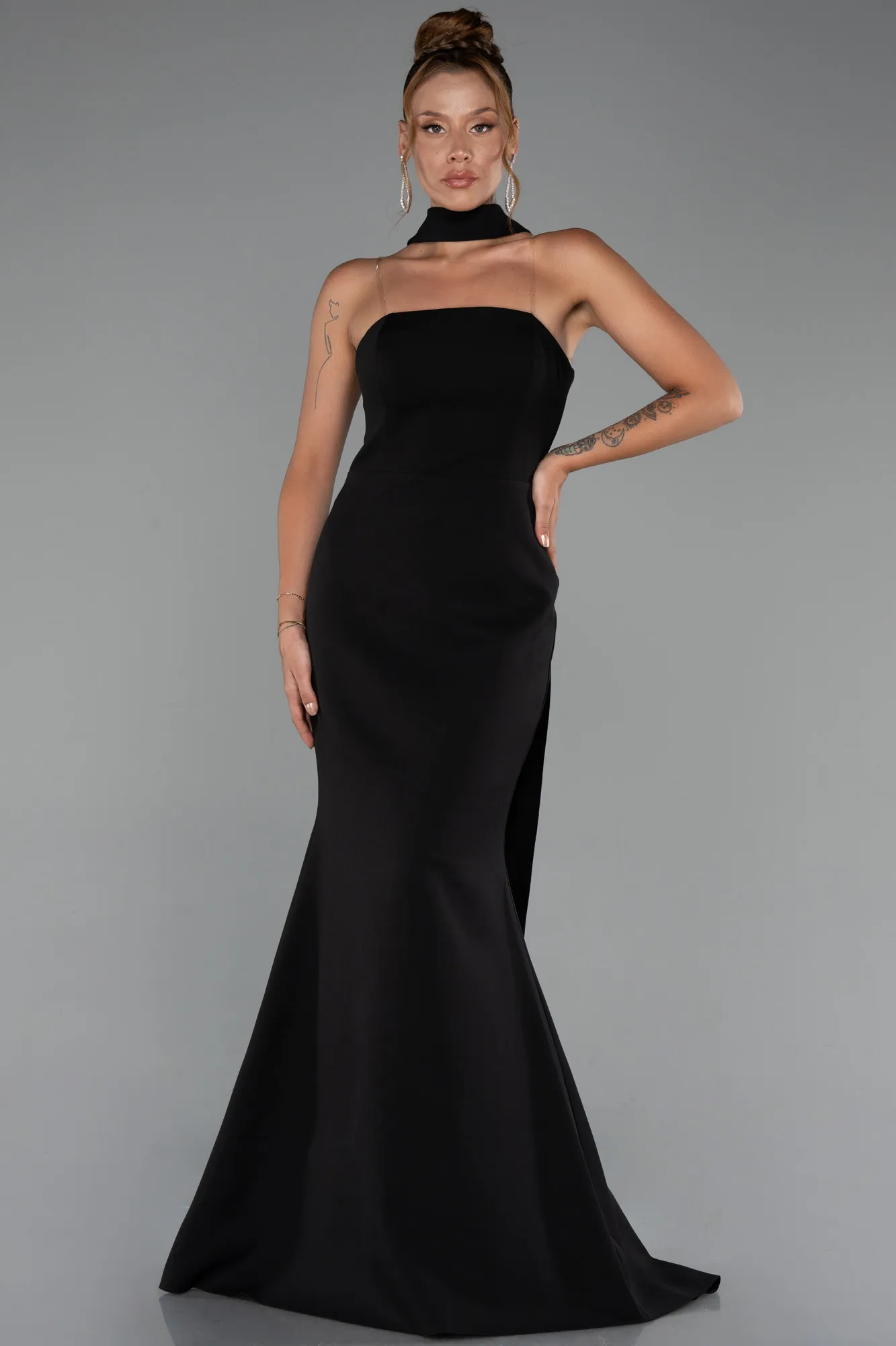 Black-Long Mermaid Evening Gown ABU5282