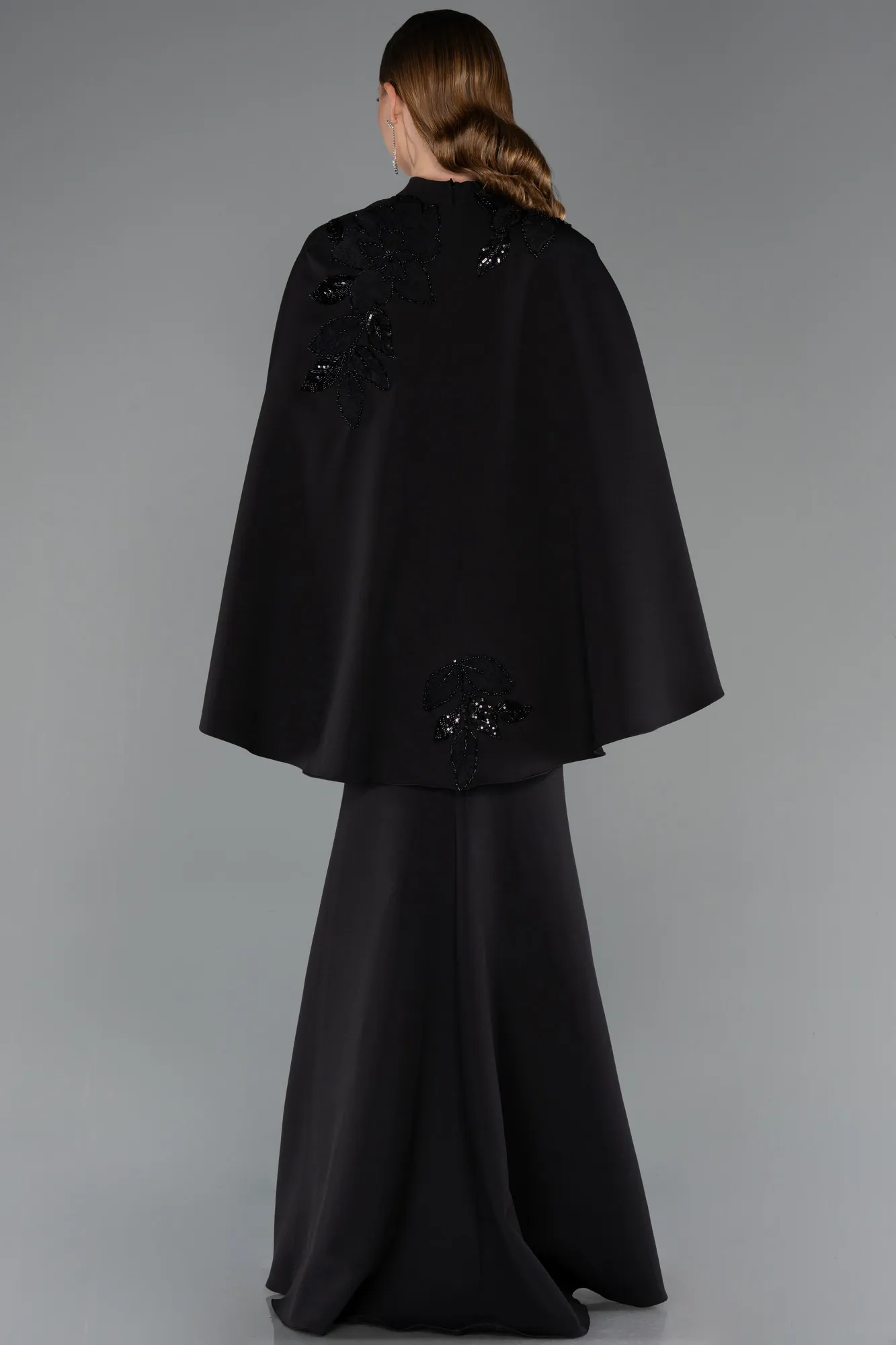 Black-Long Mermaid Evening Gown ABU5485