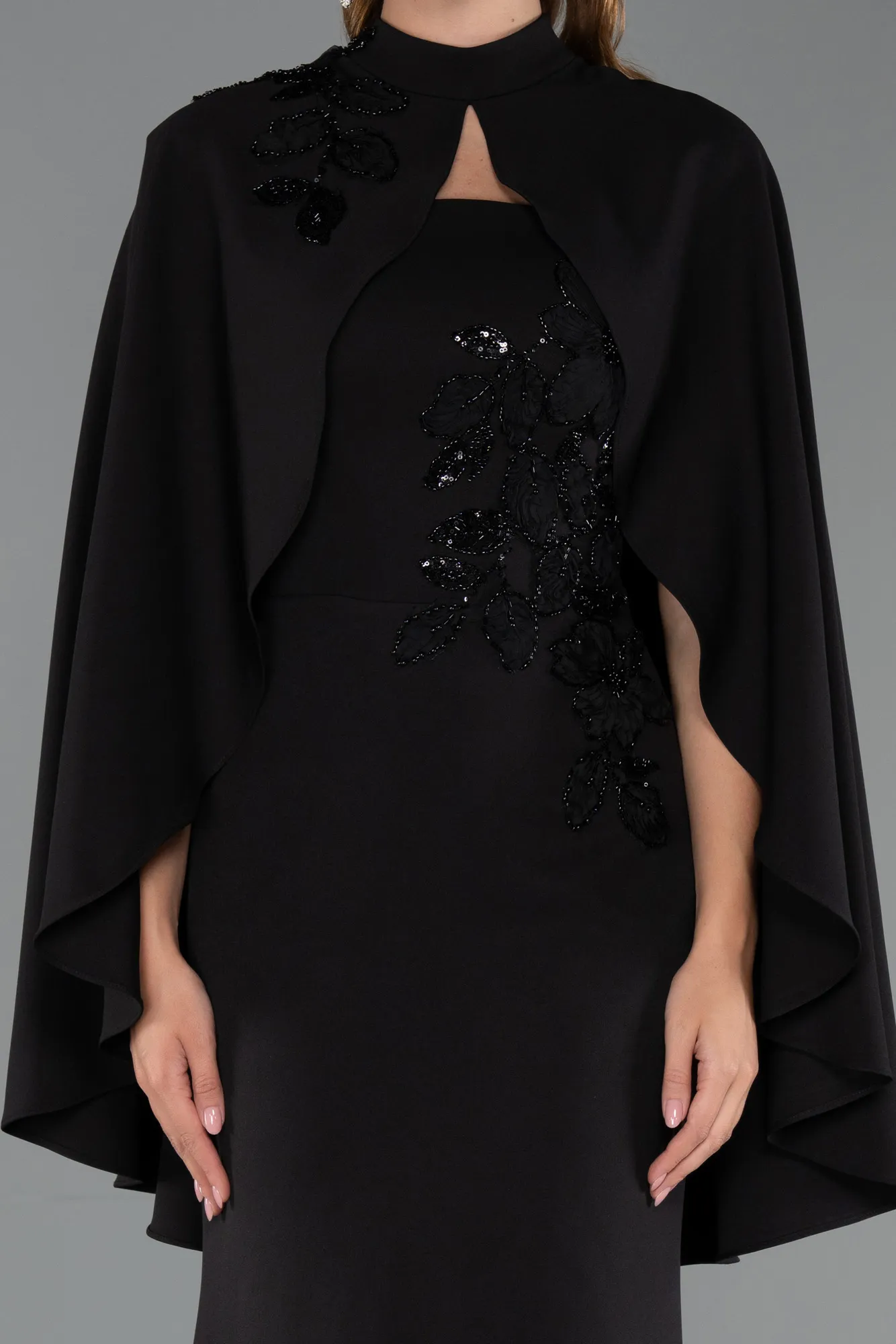 Black-Long Mermaid Evening Gown ABU5485