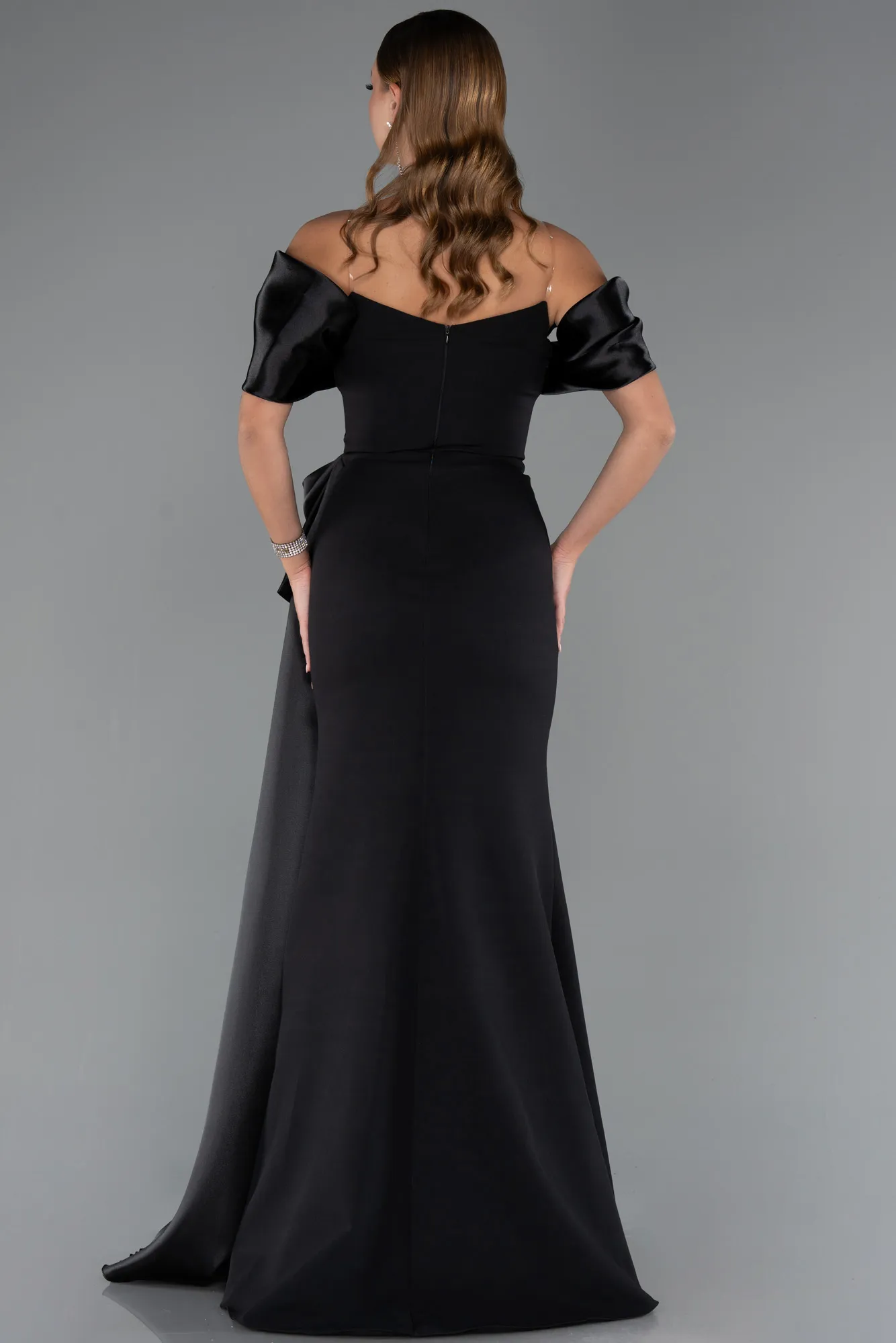 Black-Long Mermaid Evening Gown ABU5493