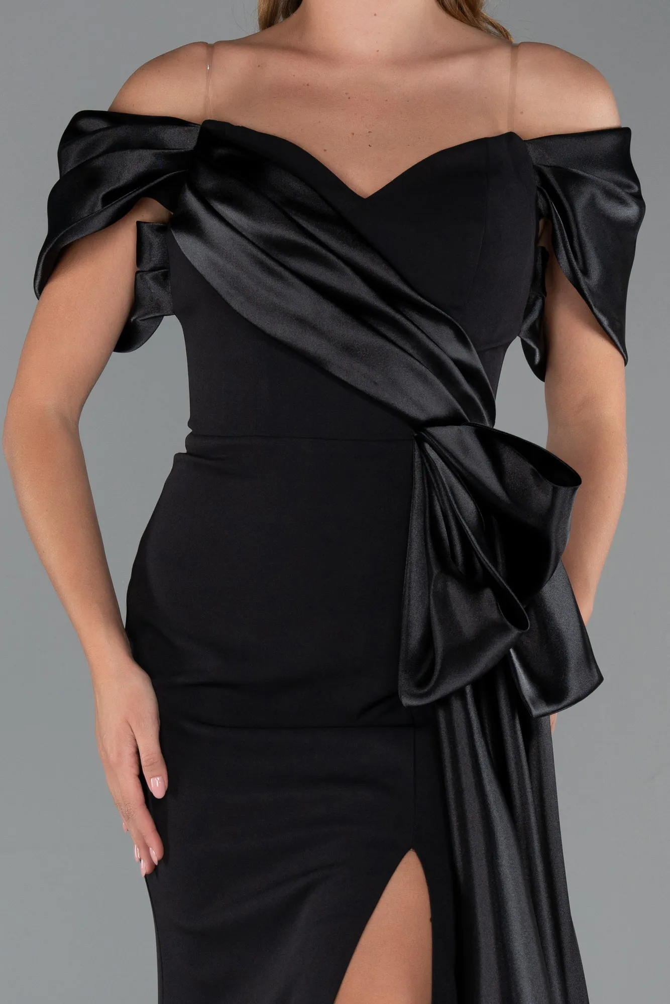 Black-Long Mermaid Evening Gown ABU5493