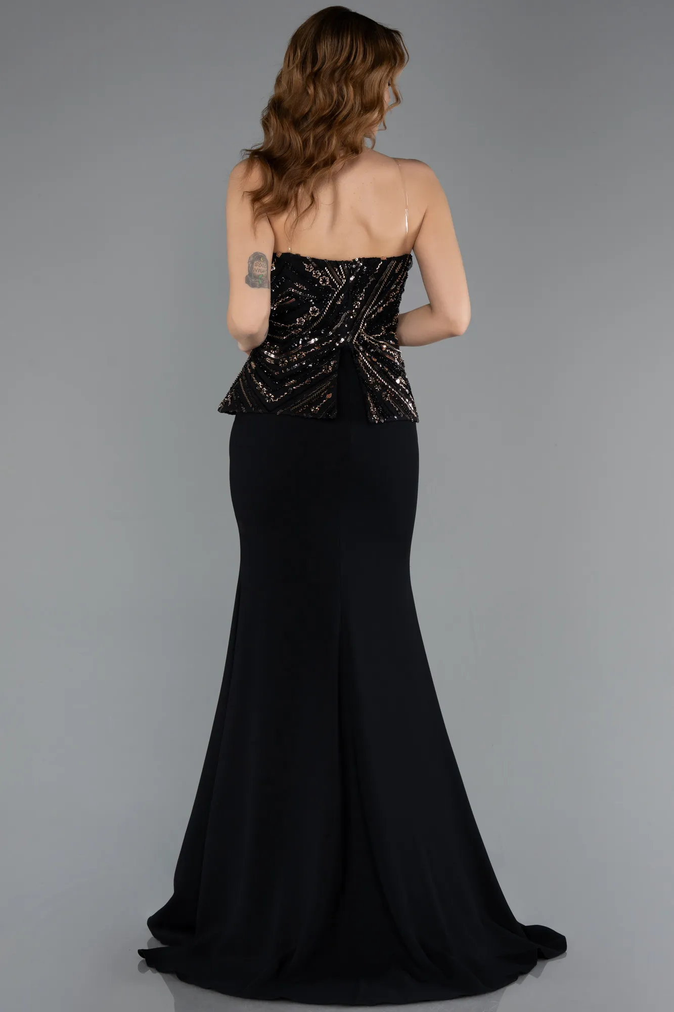 Black-Long Mermaid Evening Gown ABU5518