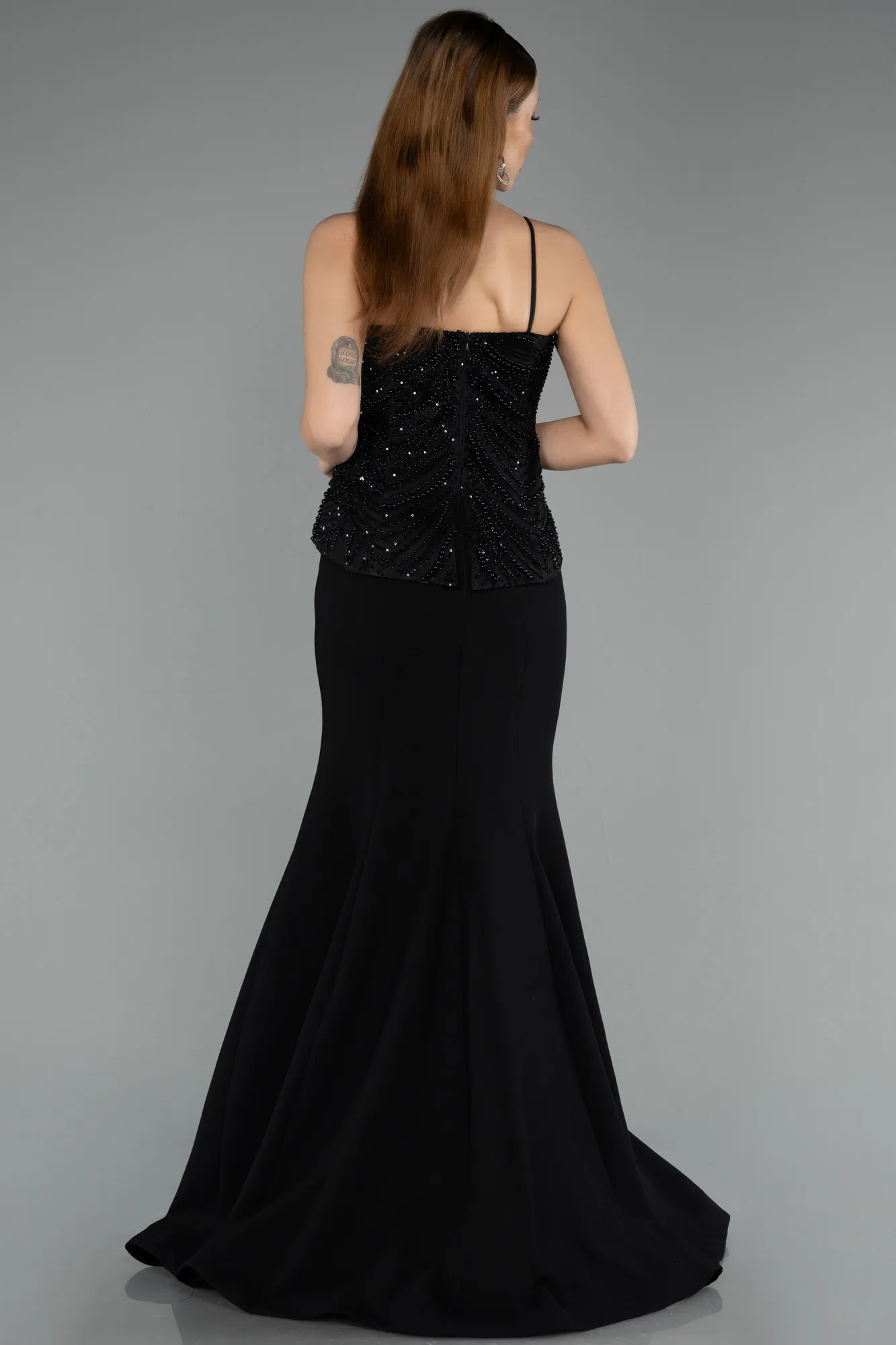 Black-Long Mermaid Evening Gown ABU5543