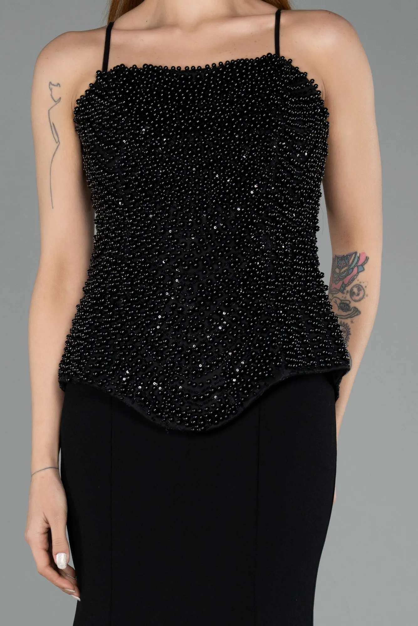 Black-Long Mermaid Evening Gown ABU5543