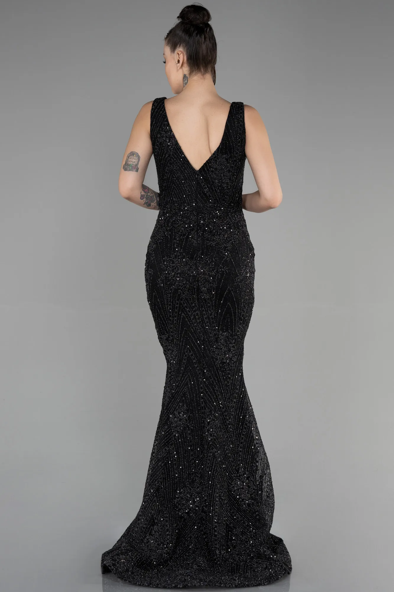 Black-Long Mermaid Prom Dress ABU3178