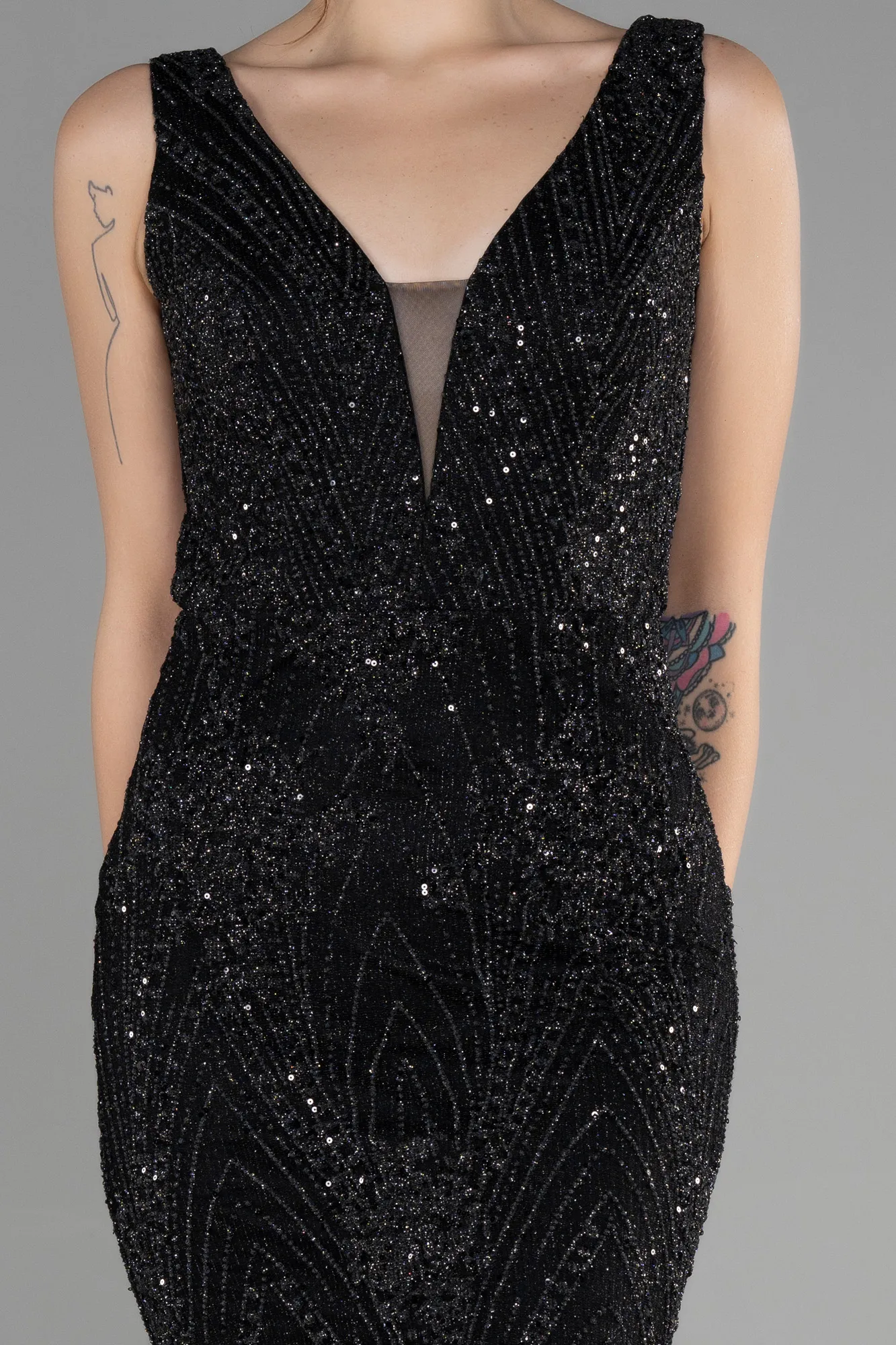 Black-Long Mermaid Prom Dress ABU3178