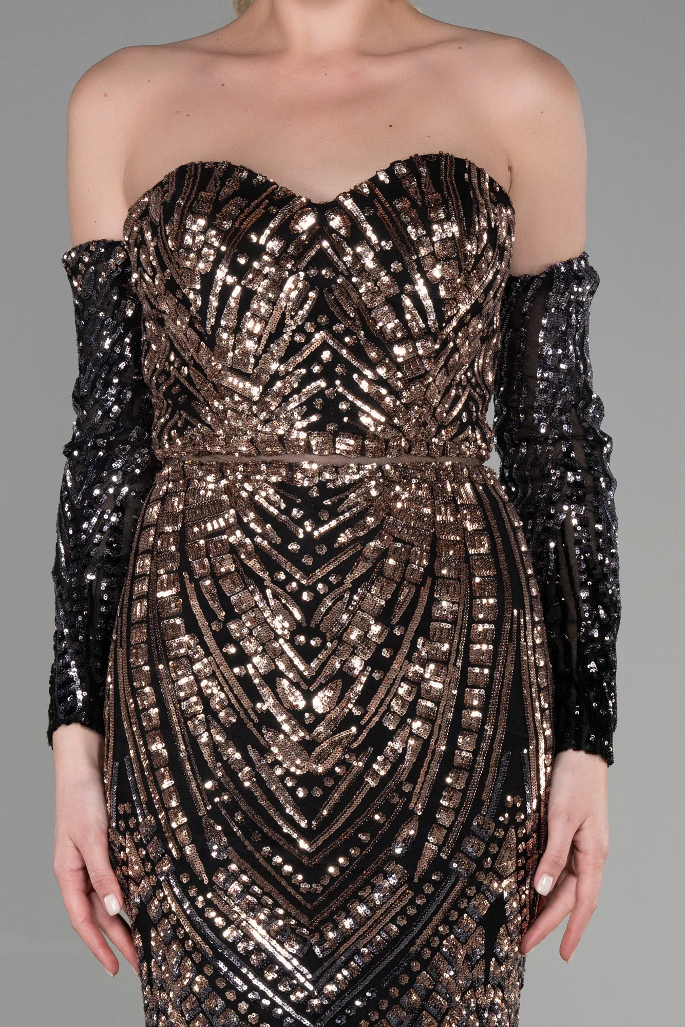 Black-Long Mermaid Prom Dress ABU3396