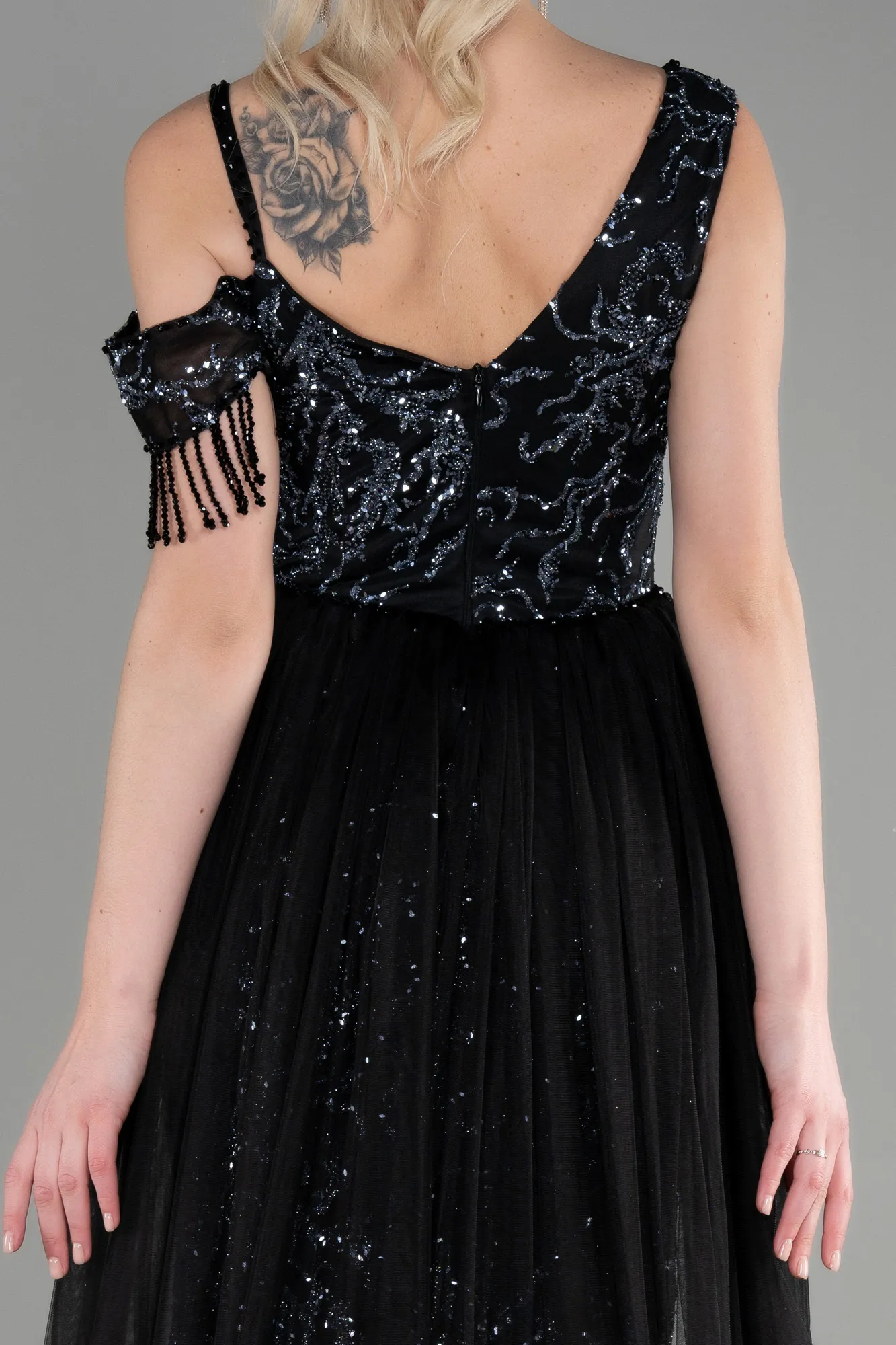 Black-Long Mermaid Prom Dress ABU3638