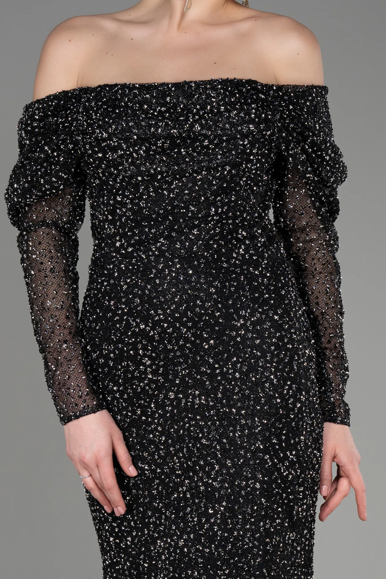 Black-Long Mermaid Prom Dress ABU3756