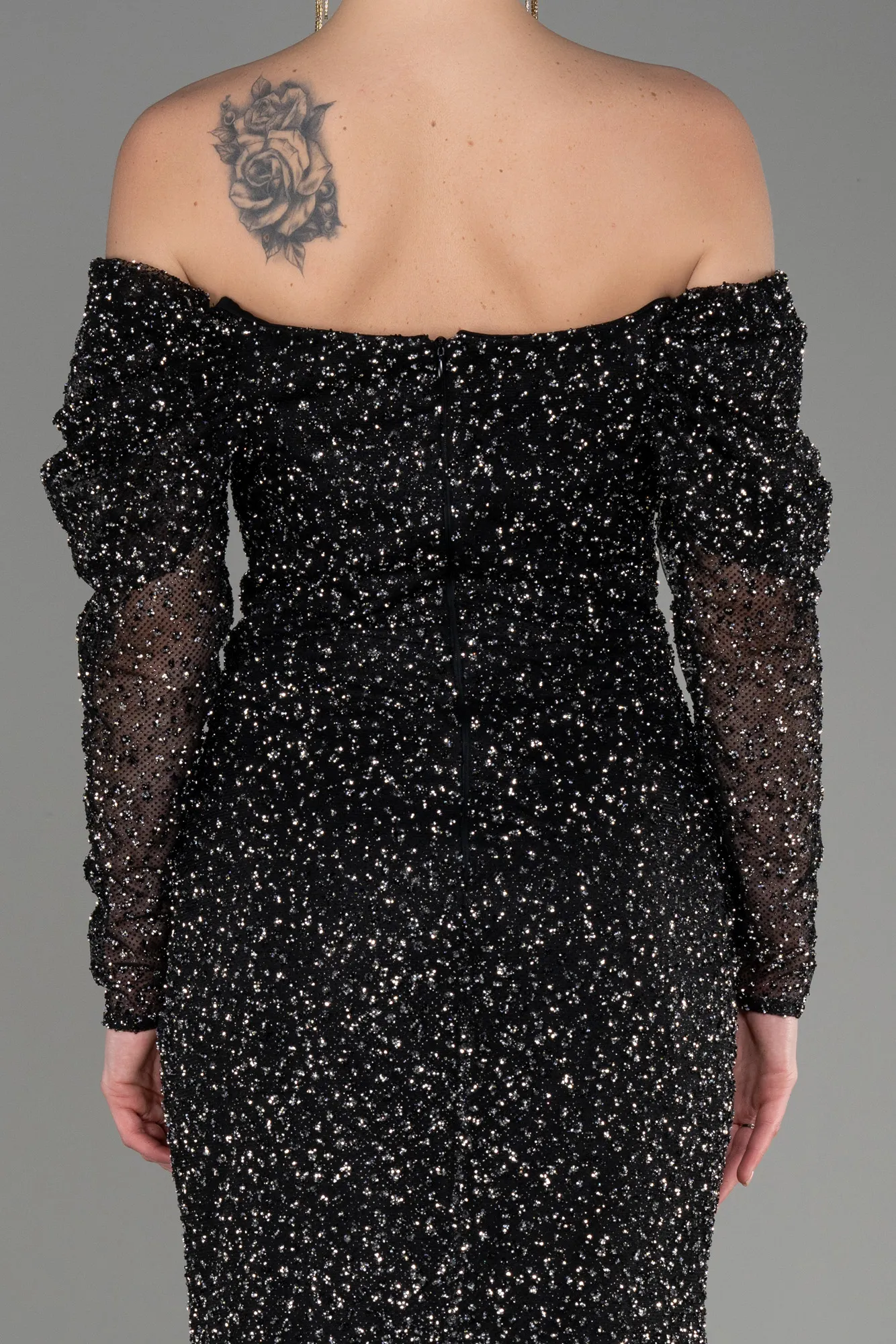 Black-Long Mermaid Prom Dress ABU3756