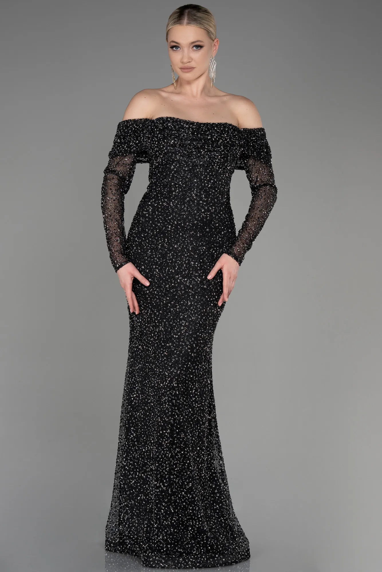 Black-Long Mermaid Prom Dress ABU3777