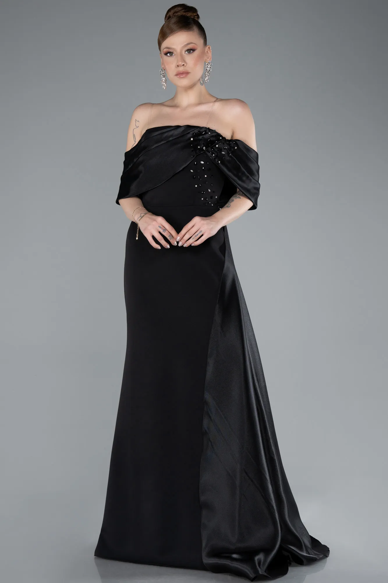 Black-Long Mermaid Prom Dress ABU4920