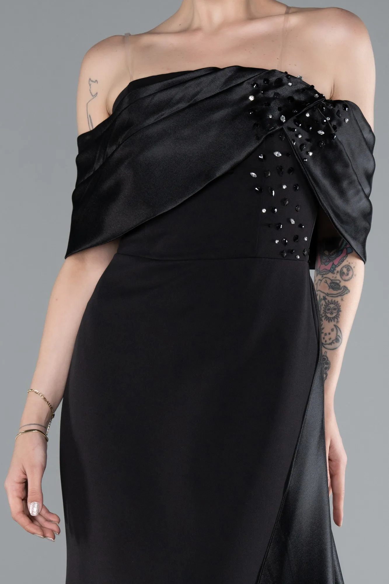 Black-Long Mermaid Prom Dress ABU4920