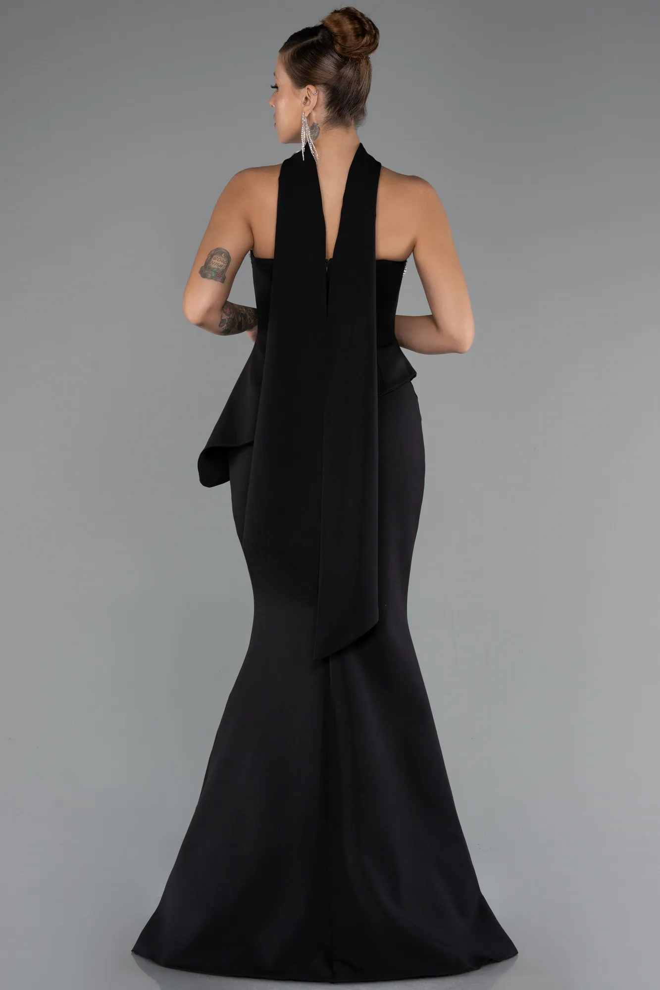Black-Long Mermaid Prom Dress ABU5329