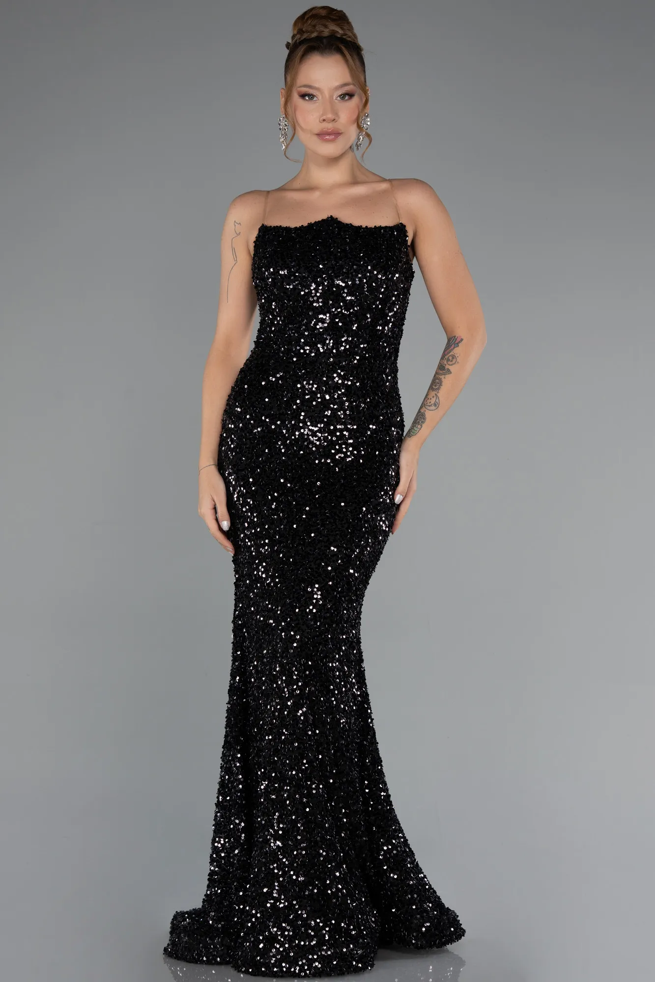 Black-Long Mermaid Prom Dress ABU5364