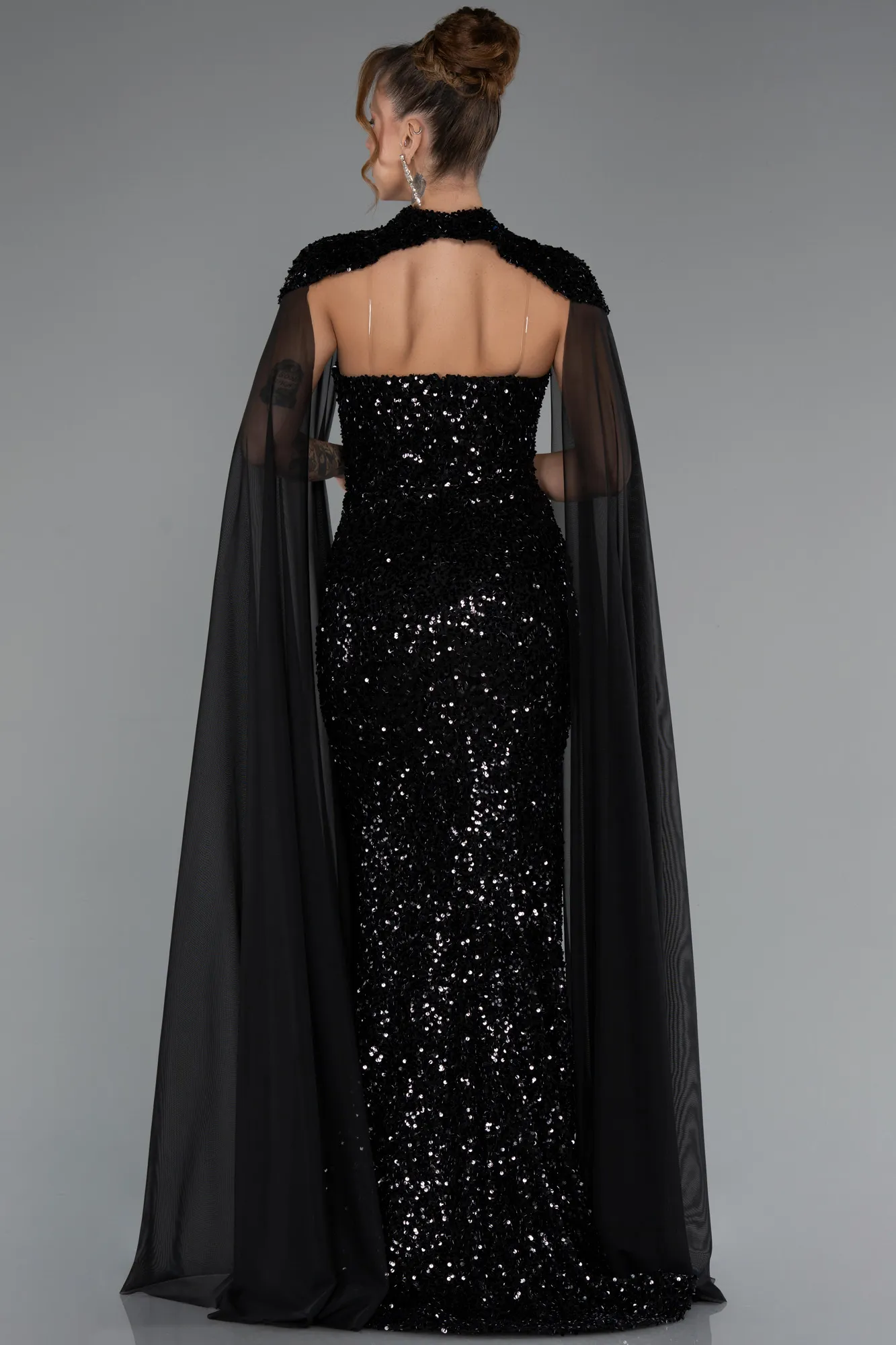 Black-Long Mermaid Prom Dress ABU5364