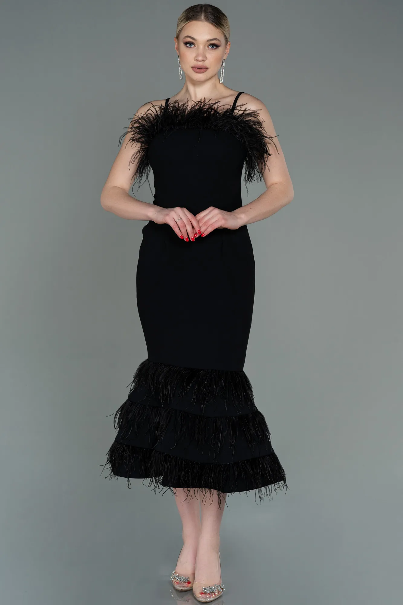 Black-Long Night Dress ABU3079