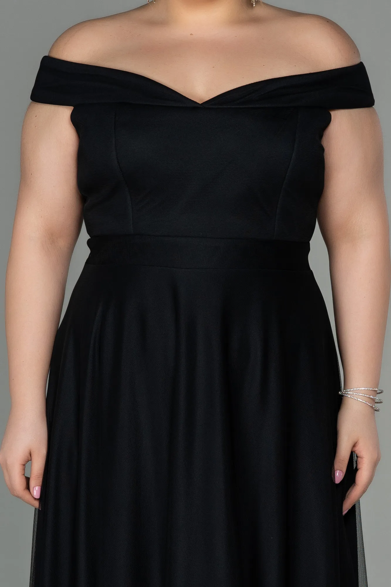 Black-Long Oversized Evening Dress ABU020