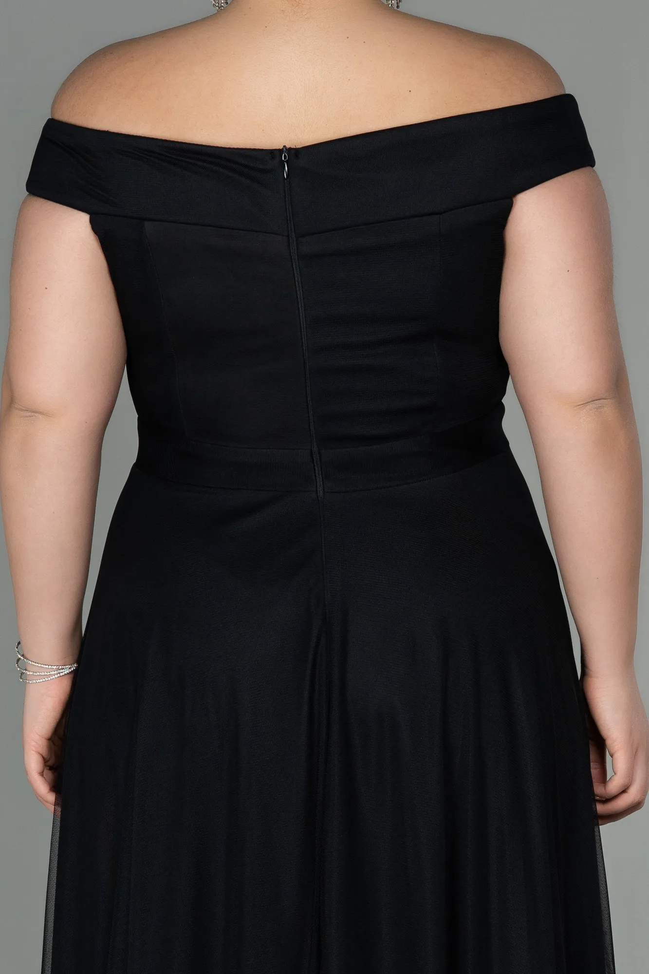 Black-Long Oversized Evening Dress ABU020