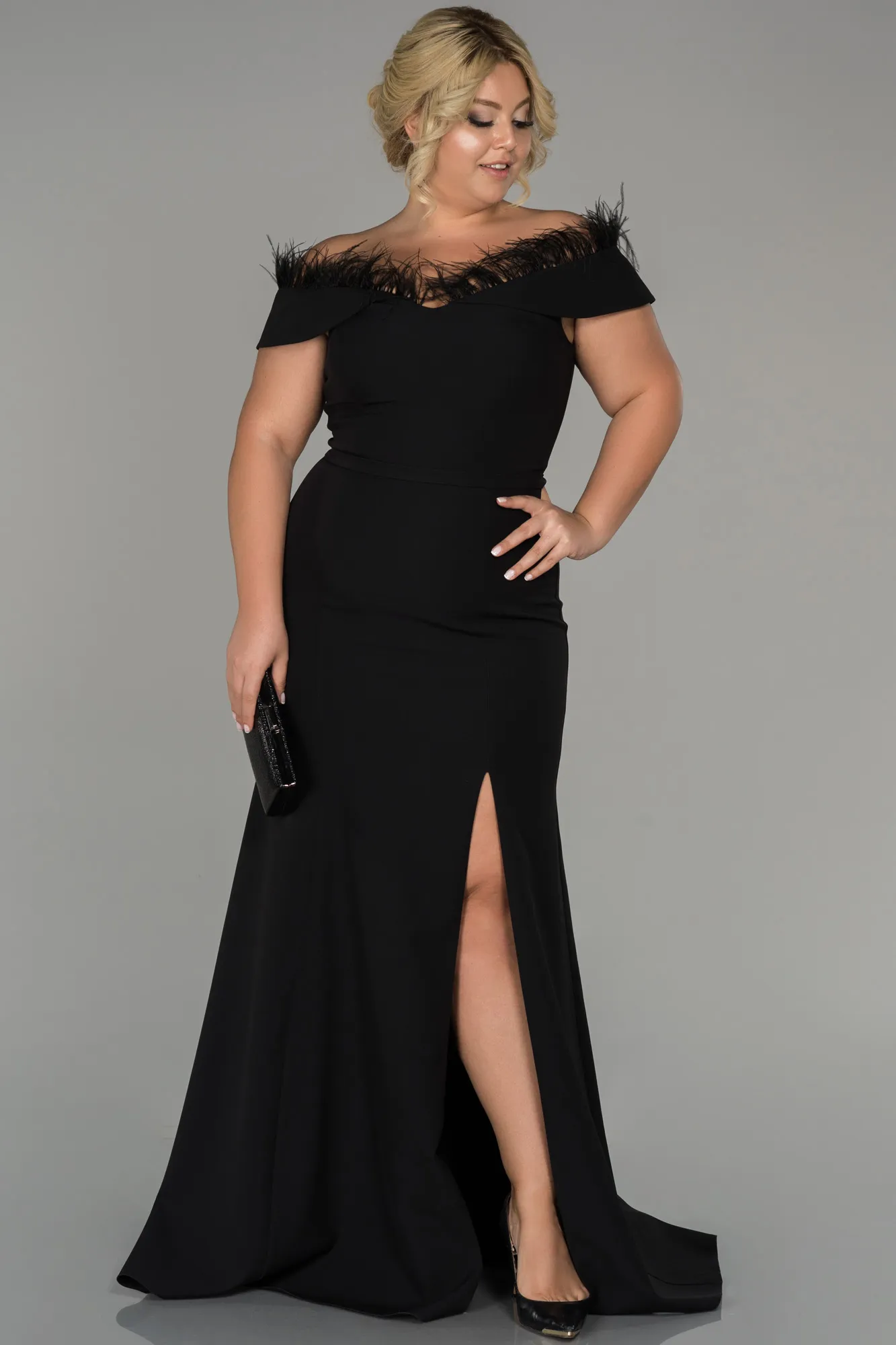 Black-Long Oversized Evening Dress ABU1459