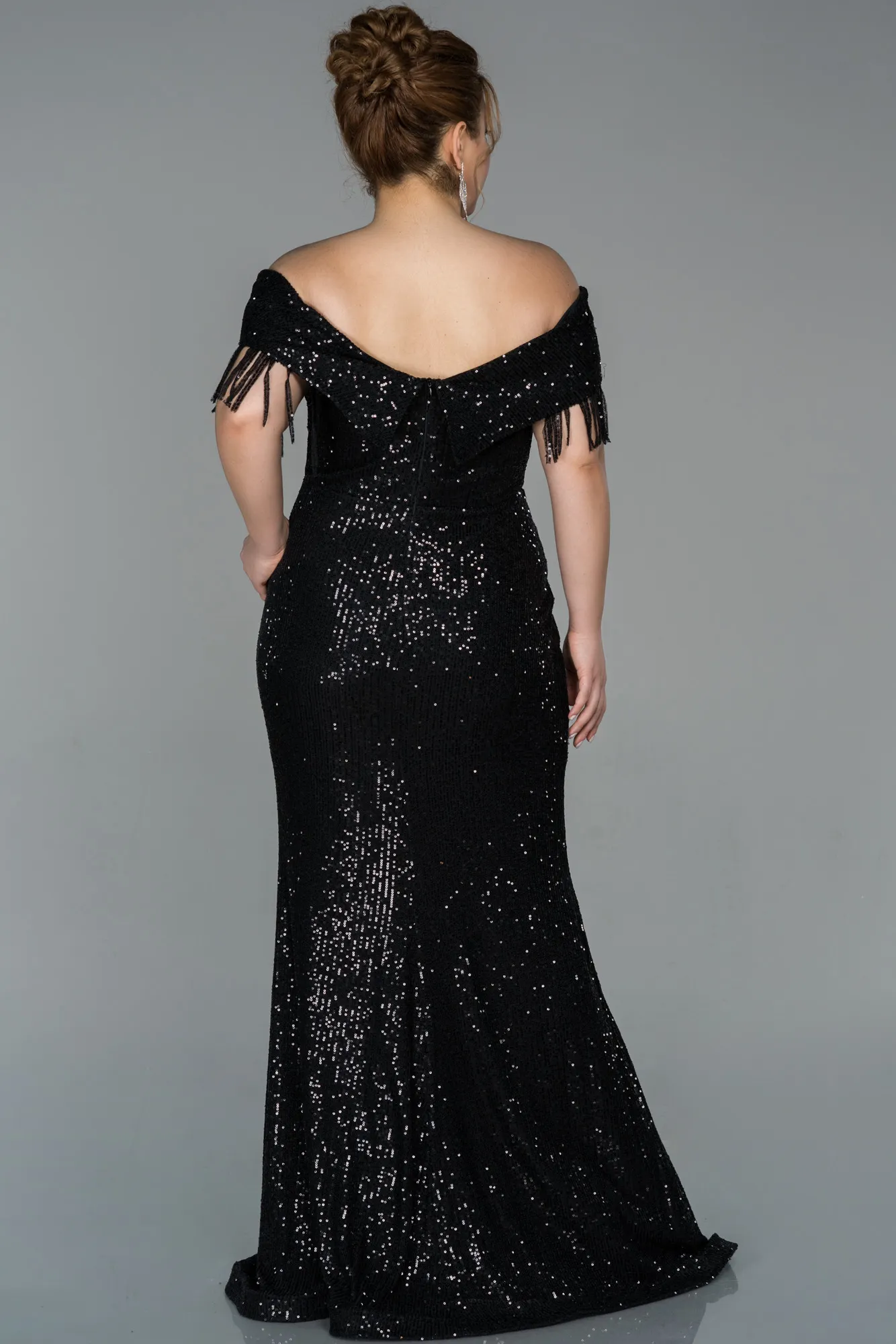 Black-Long Oversized Evening Dress ABU1745