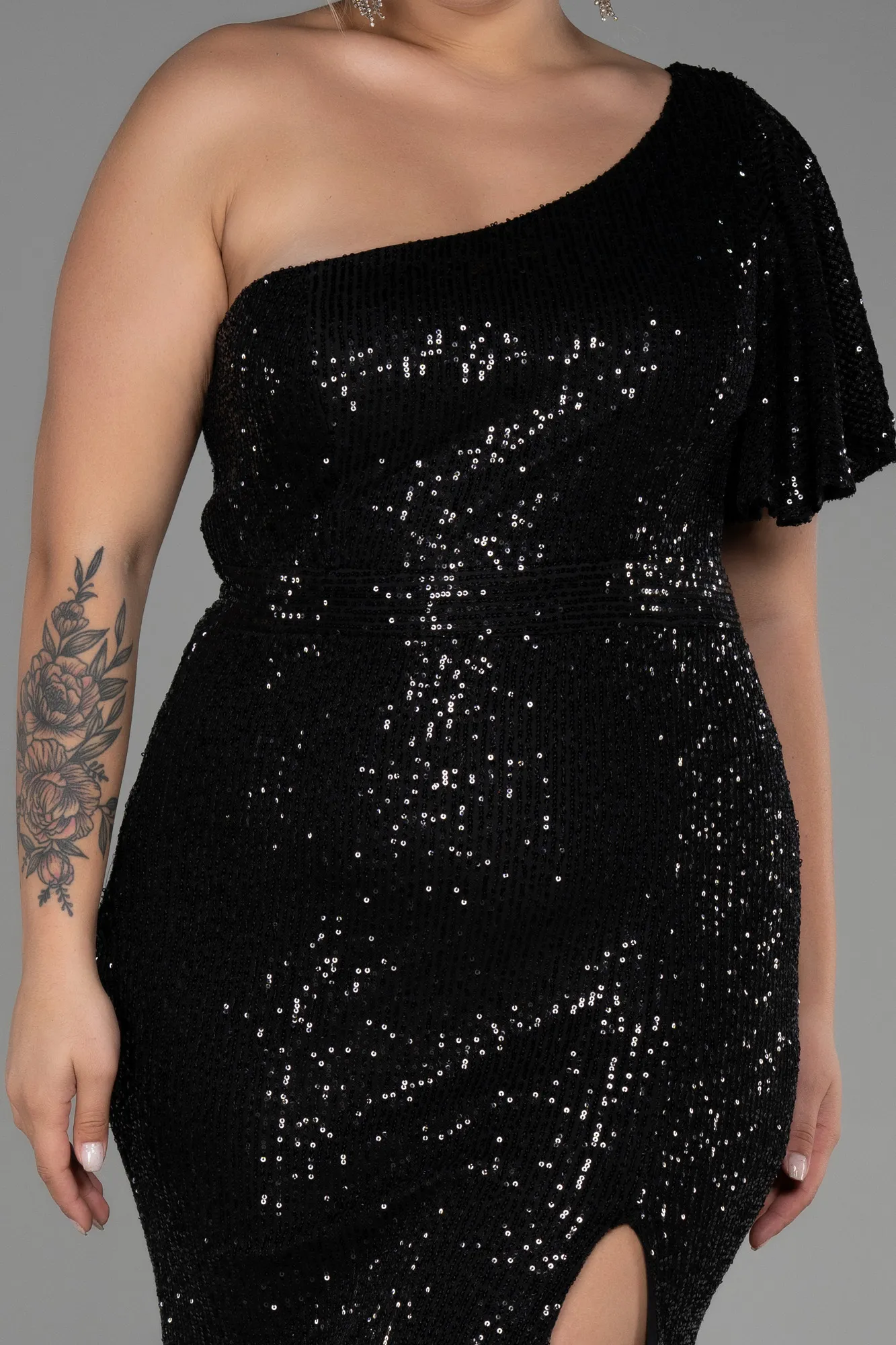 Black-Long Oversized Evening Dress ABU1893