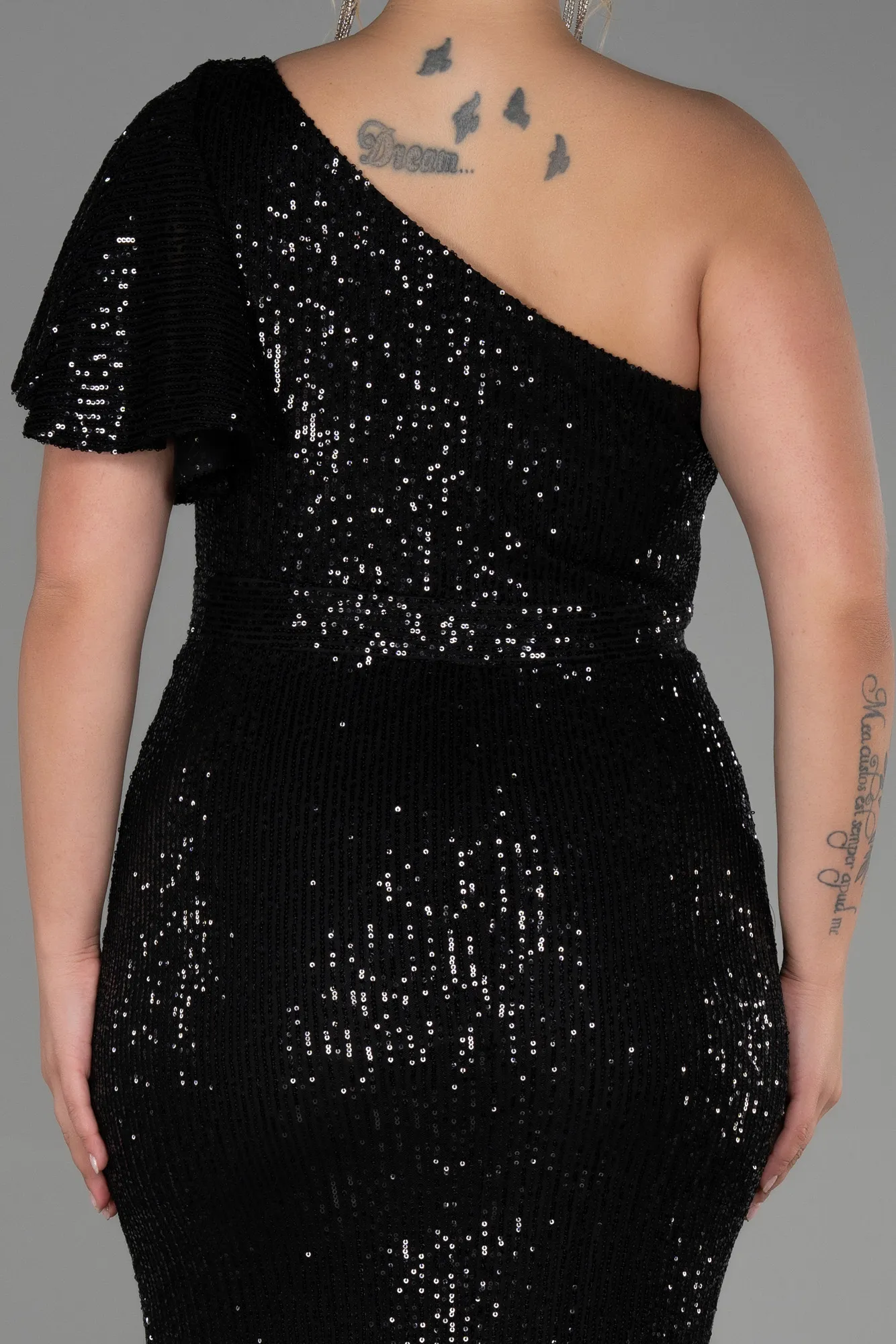 Black-Long Oversized Evening Dress ABU1893